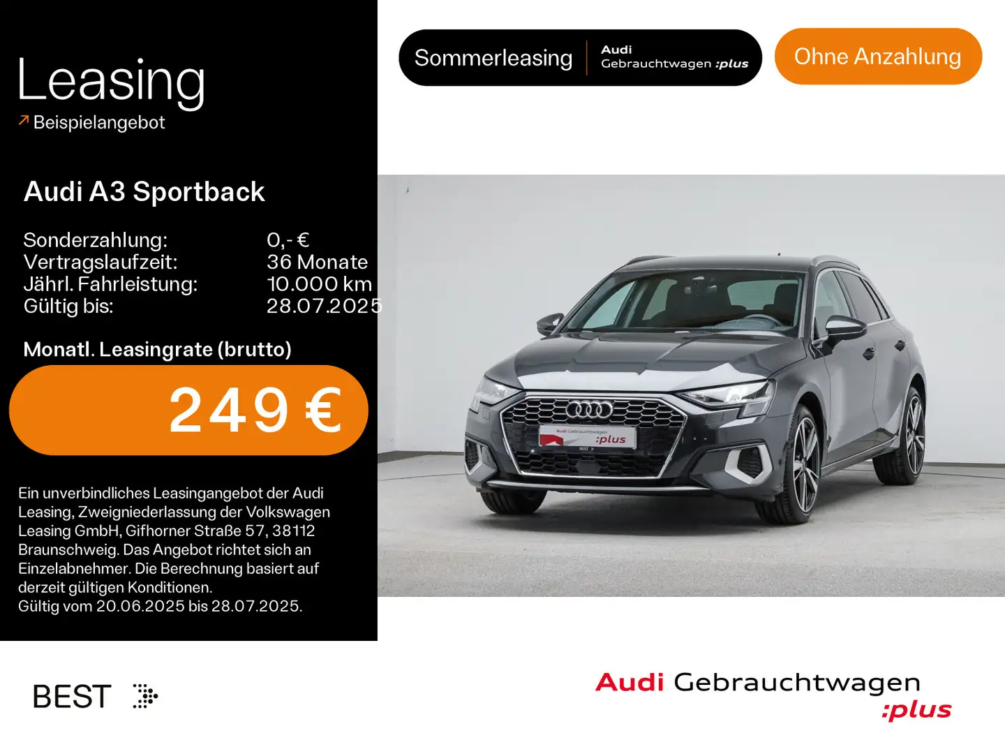 Audi A3 30 TDI advanced*LED*VIRTUAL*NAVI-PL Grau - 1