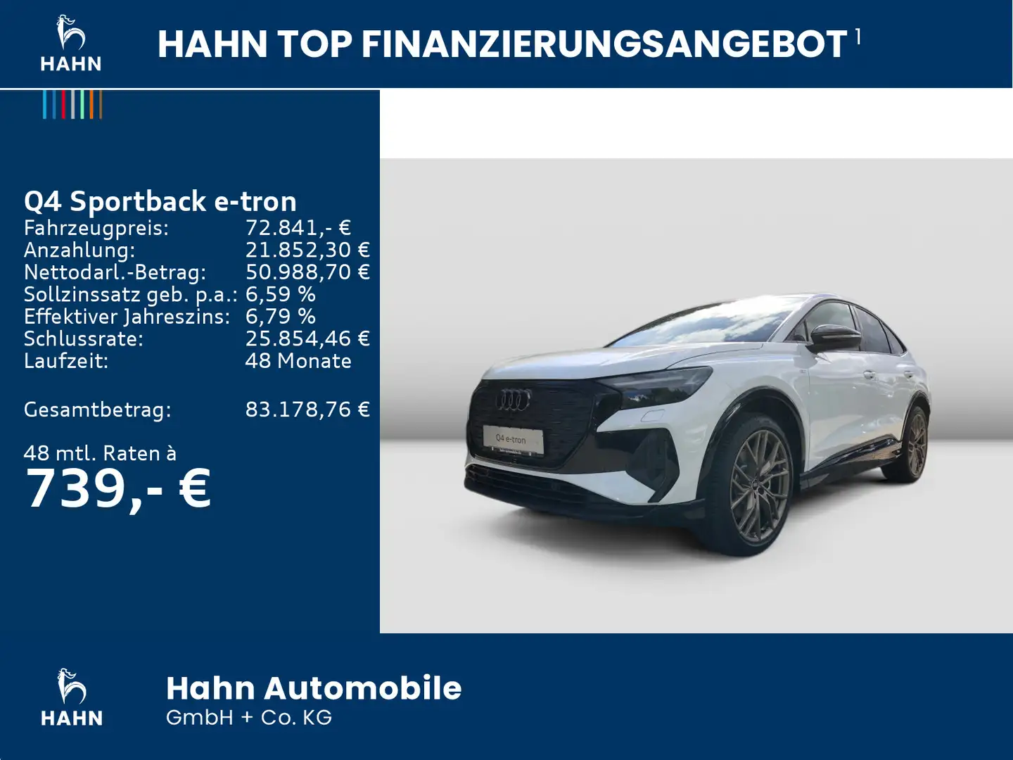 Audi Q4 e-tron Q4 Sportback 45 e-tron qu.Editon S-line Pano AHK Weiß - 2