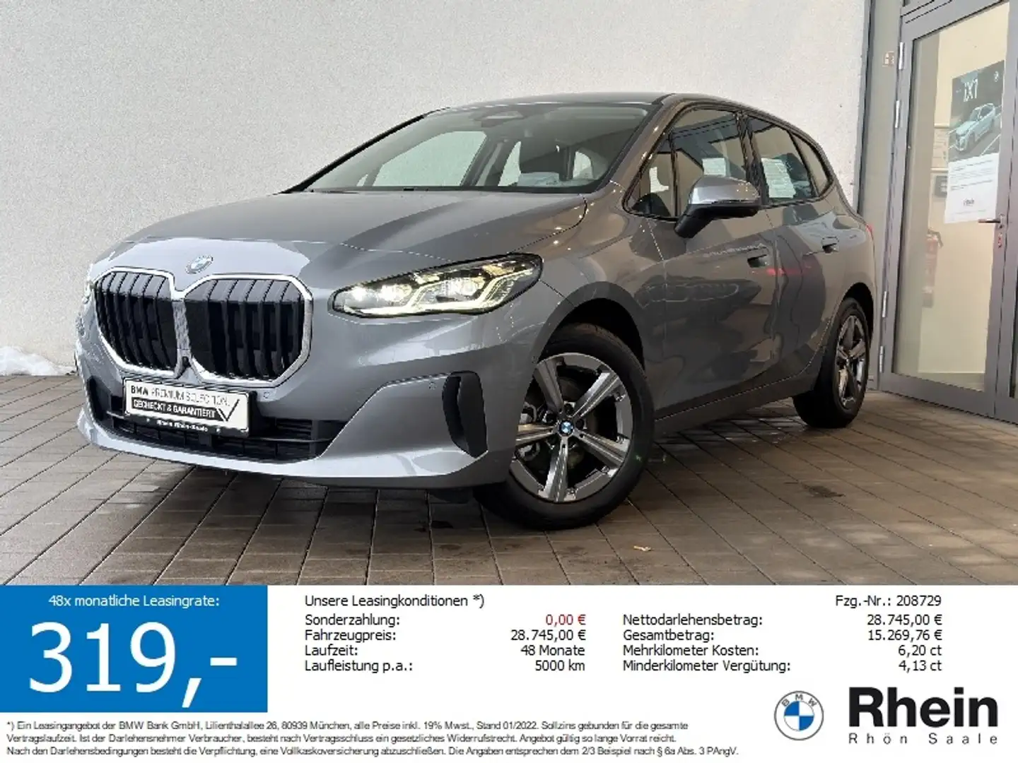 BMW 216 i Active Tourer Navi.HUD.LED.DAB.Park+.Komfor Grau - 1