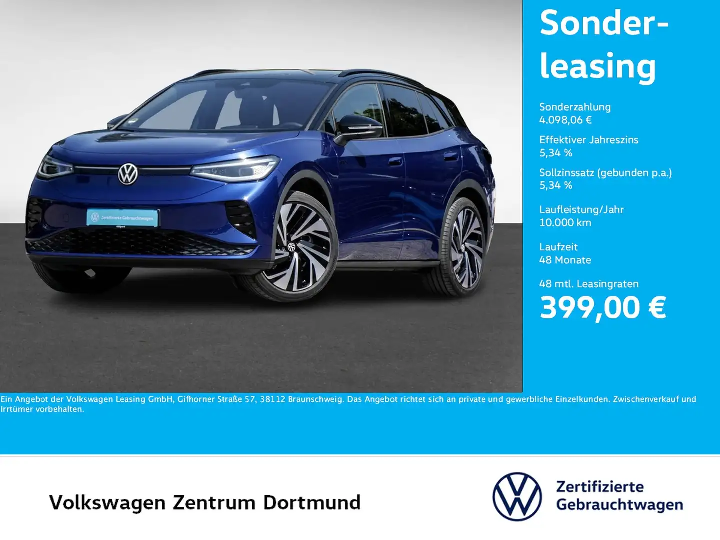 Volkswagen ID.4 GTX 4X4 WÄRMEPUMPE PANO AHK 360CAM ACC LM21 Blauw - 1
