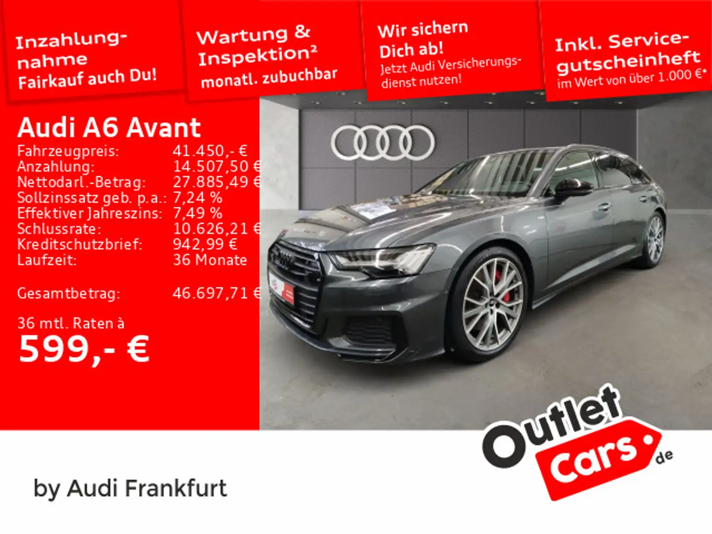 Audi A6 55 TFSI e quattro S tronic S line HD Ma Grau - 1
