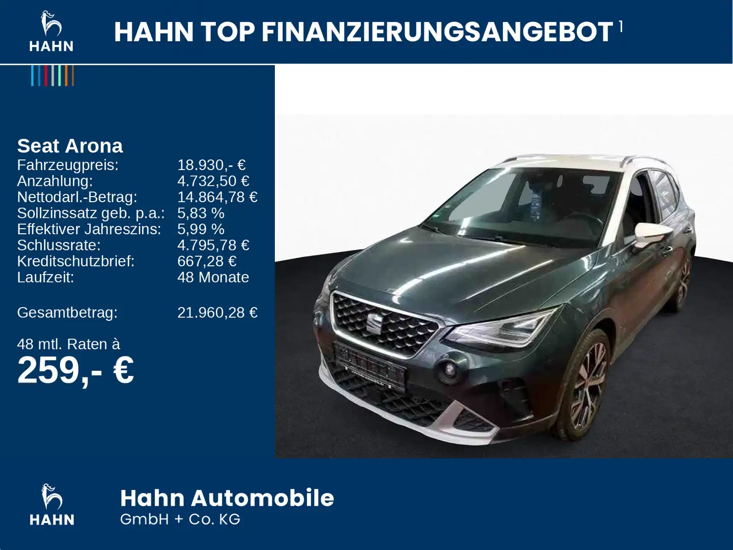 SEAT Arona 1.0 SI  DSG Xperience LED Navi ACC APP CAM Grün - 2