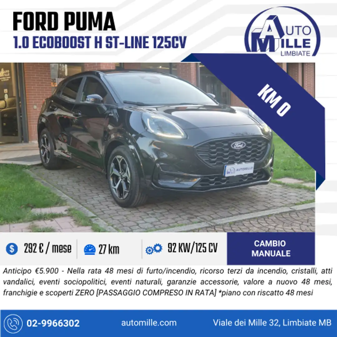 Ford Puma 1.0 ecoboost h ST-Line125cv Noir - 1