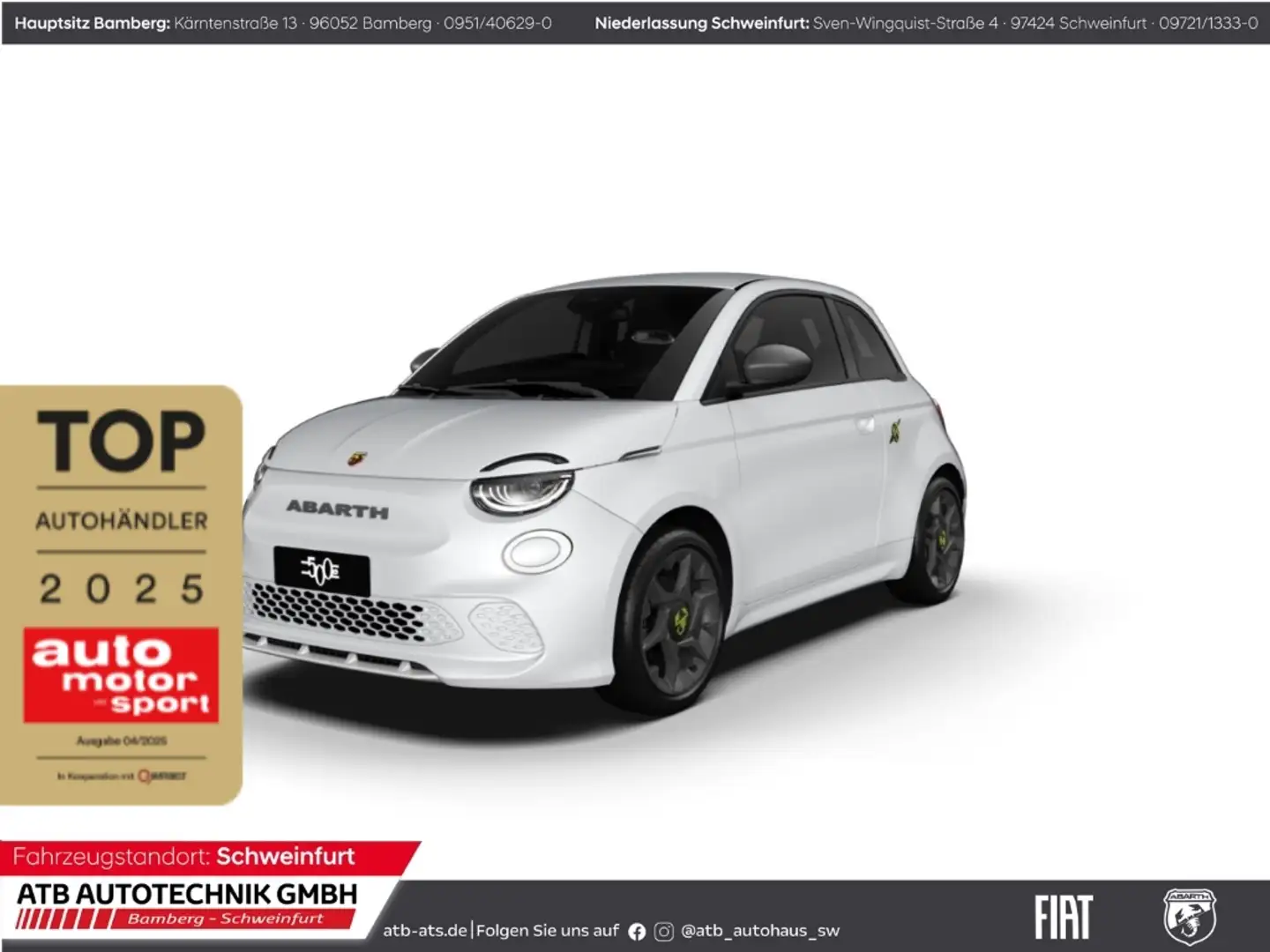 Abarth 500 e Limousine 42,2 kWh Navi LED Apple CarPlay Fehér - 1
