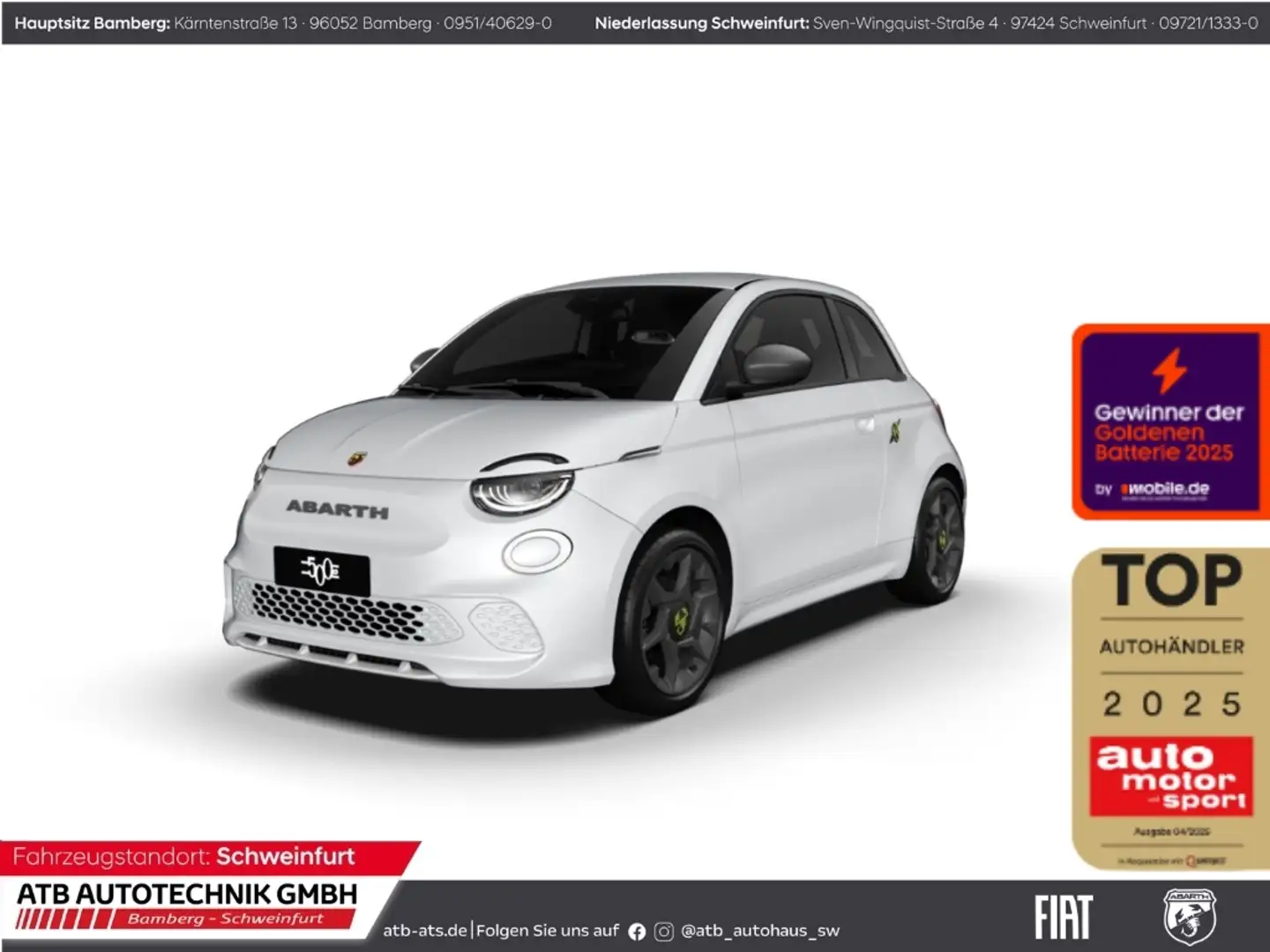 Abarth 500 e Limousine 42,2 kWh Navi LED Apple CarPlay Wit - 1