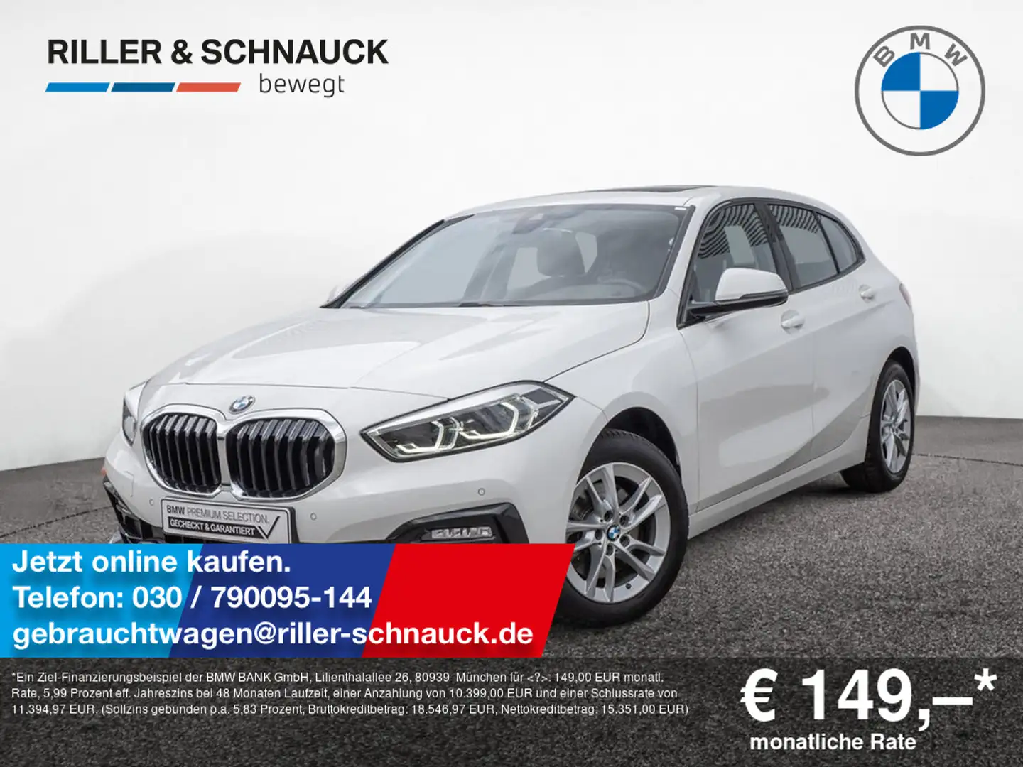 BMW 118 i Sport Line PANO+LENKRADHZG+LED+NAVI+SHZG Alb - 1