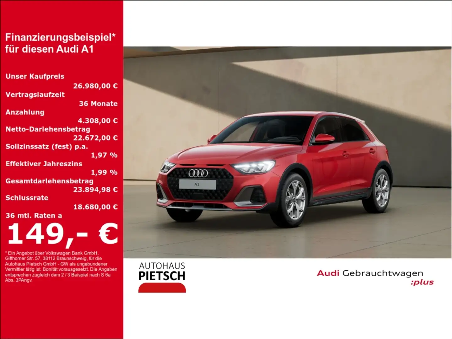 Audi A1 allstreet 30 TFSI S line LED ACC Navi Rot - 1