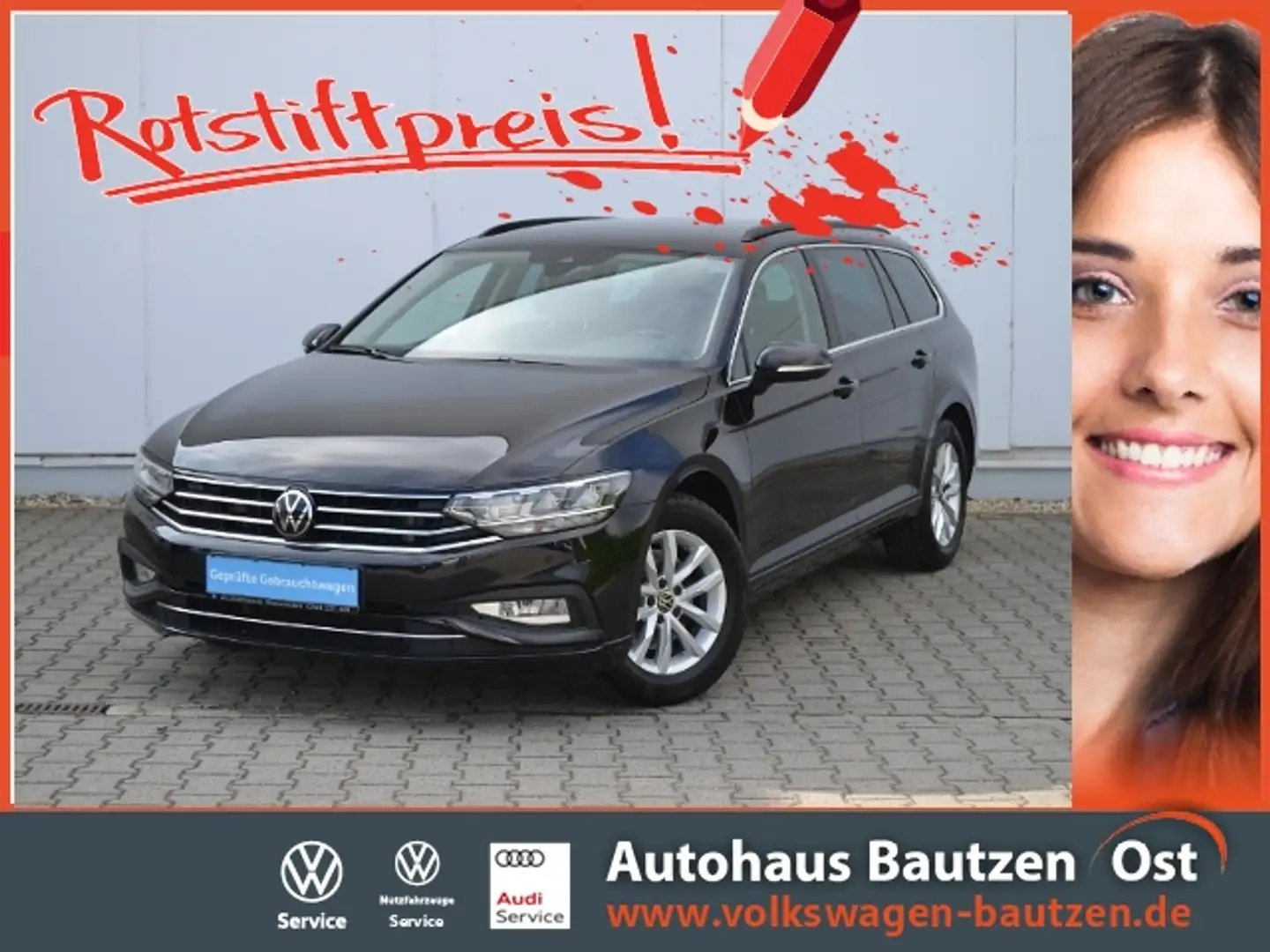 Volkswagen Passat Variant 2.0 TDI DSG Business AHK/LED/NAVI+VZE/ACC/LANE-AS Schwarz - 1