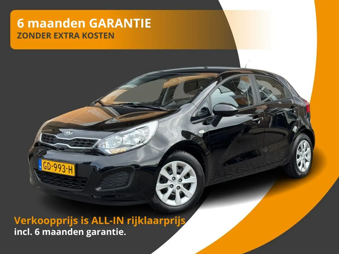 Kia Rio 1.2 CVVT COMFORTLINE 5-DEURS AIRCO Zwart - 1