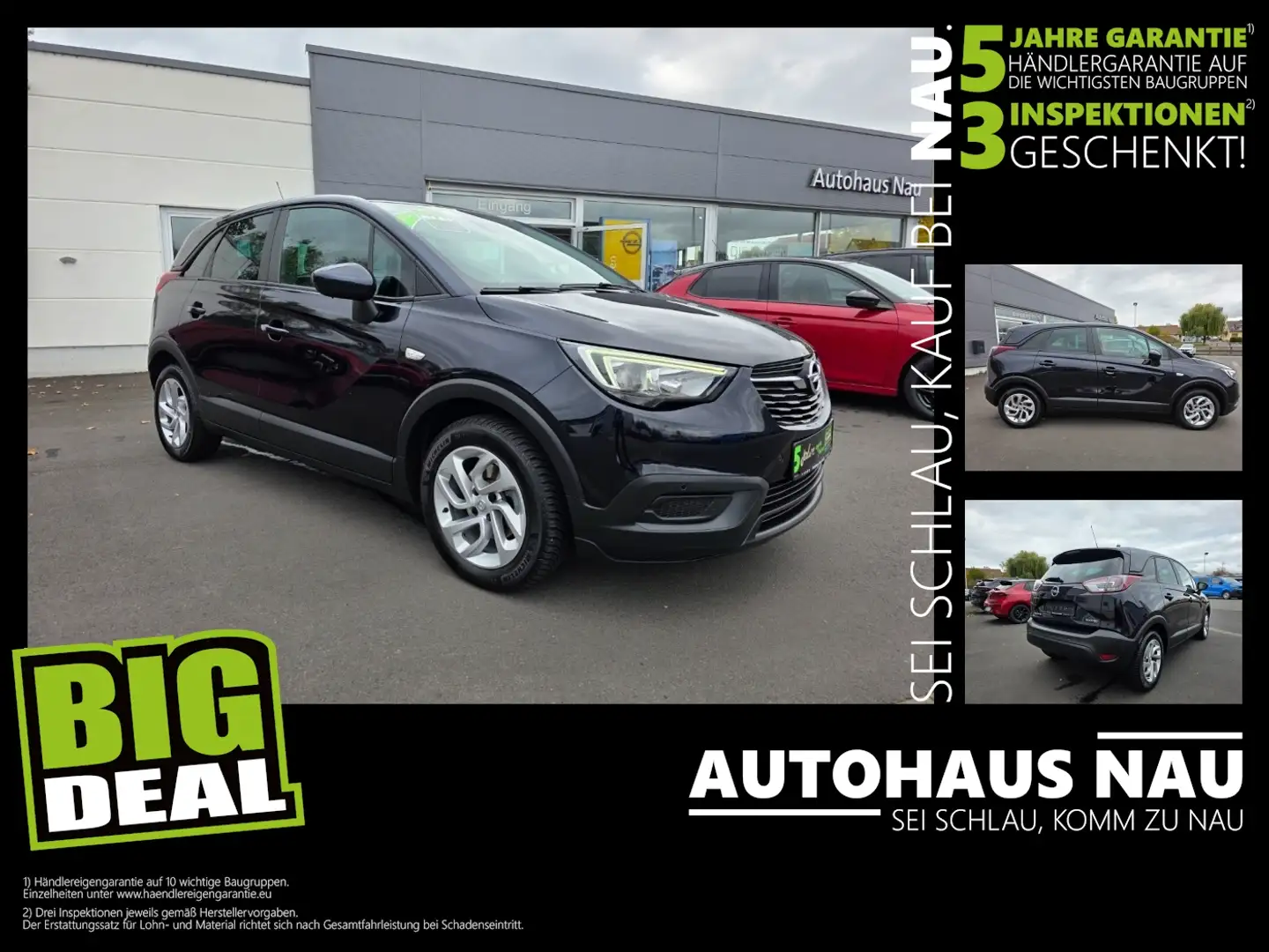 Opel Crossland 1.2 Turbo Edition AHK+SHZ+Kam.+LM+PDC Blau - 1