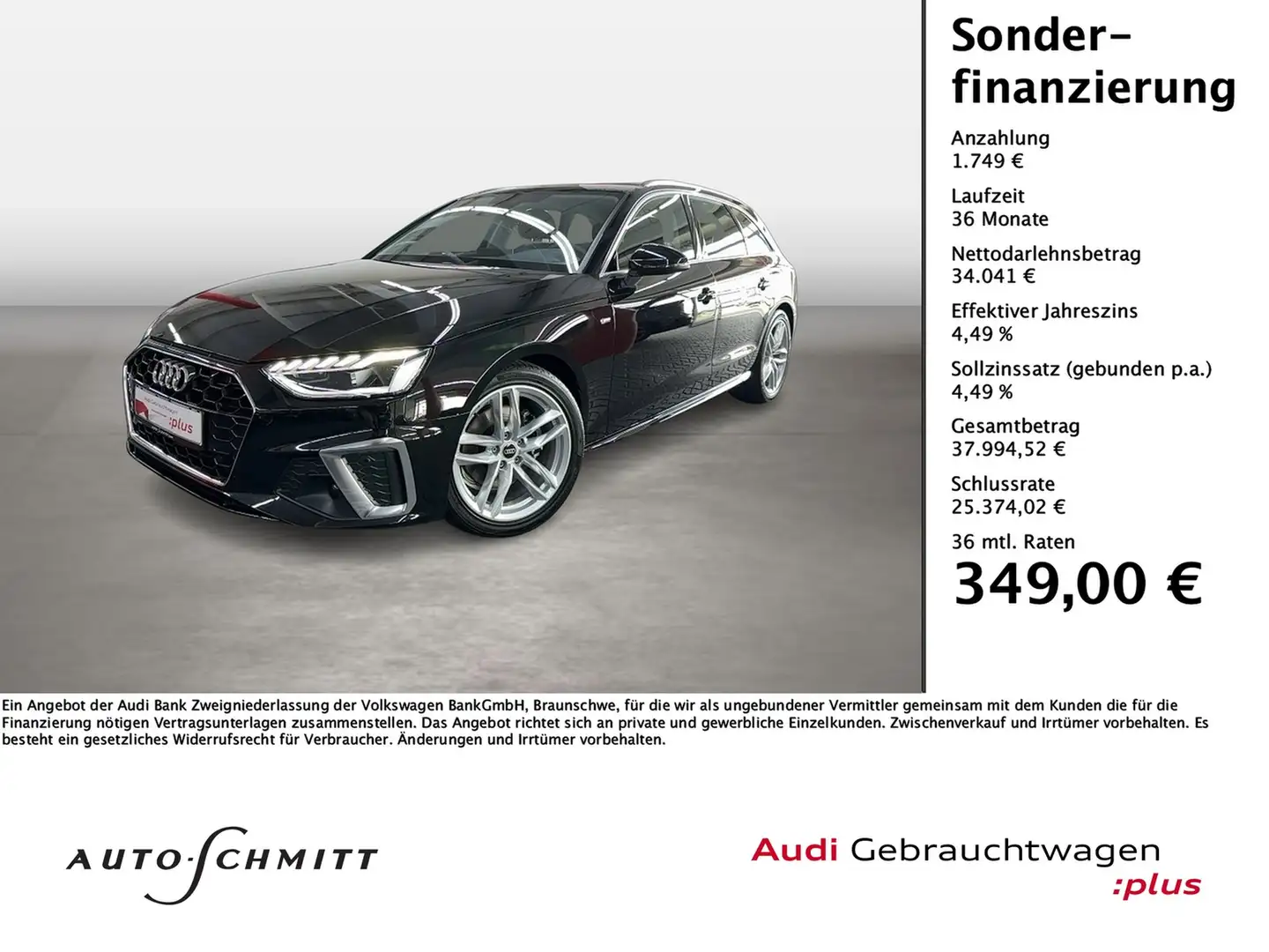 Audi A4 Avant 35 TFSI S line AHK Assistenzpaket LED Nav... Schwarz - 1