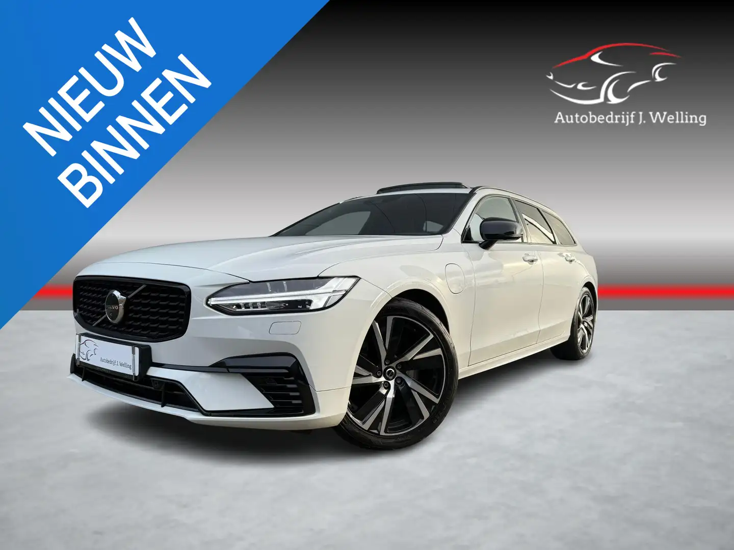 Volvo V90 2.0 T8 AWD R-Design luchtvering / B&W / Pano / HUD Wit - 1