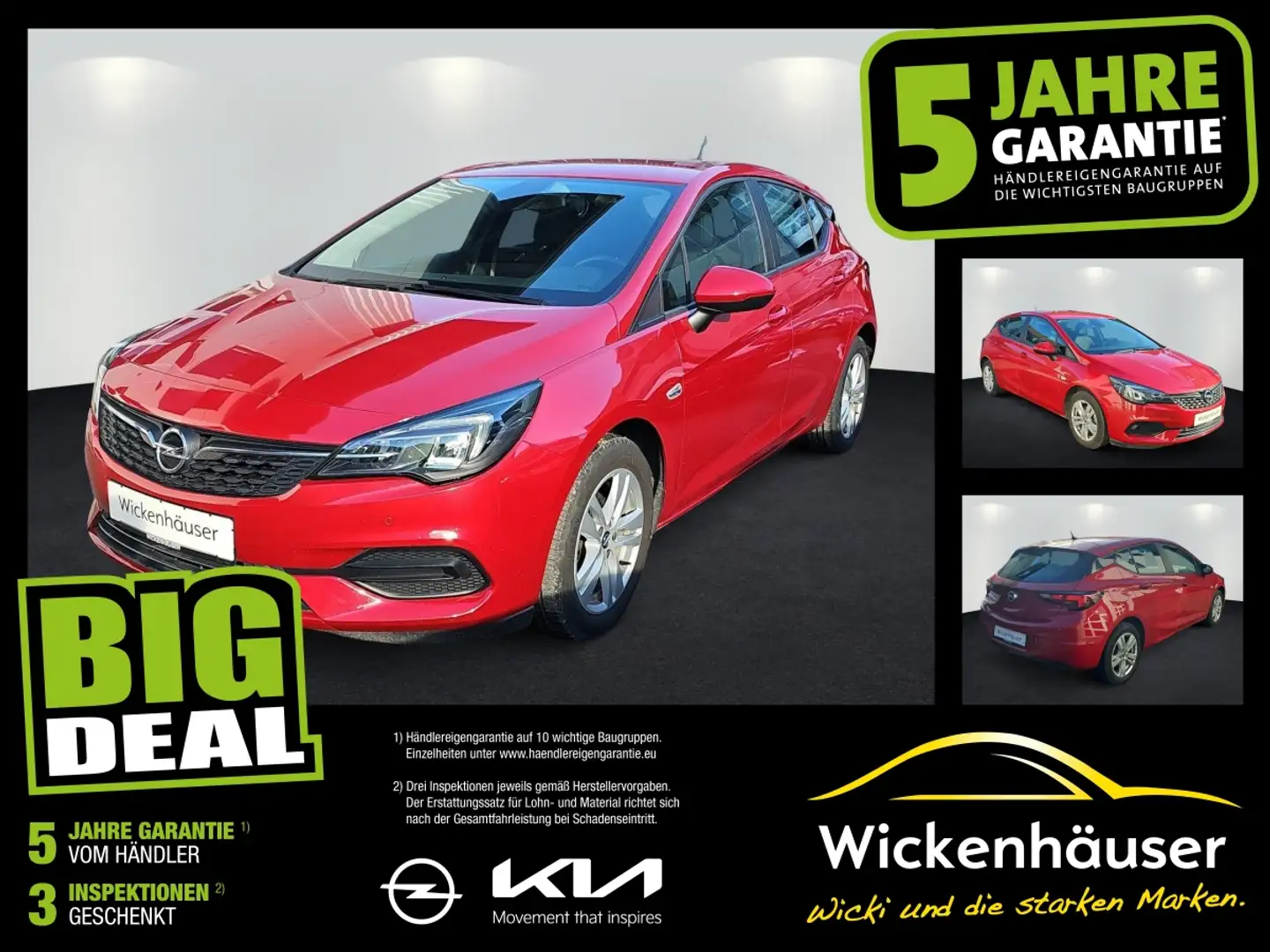 Opel Astra 5t 1.2 Turbo Edition LM LED W-Paket PDC Rojo - 1