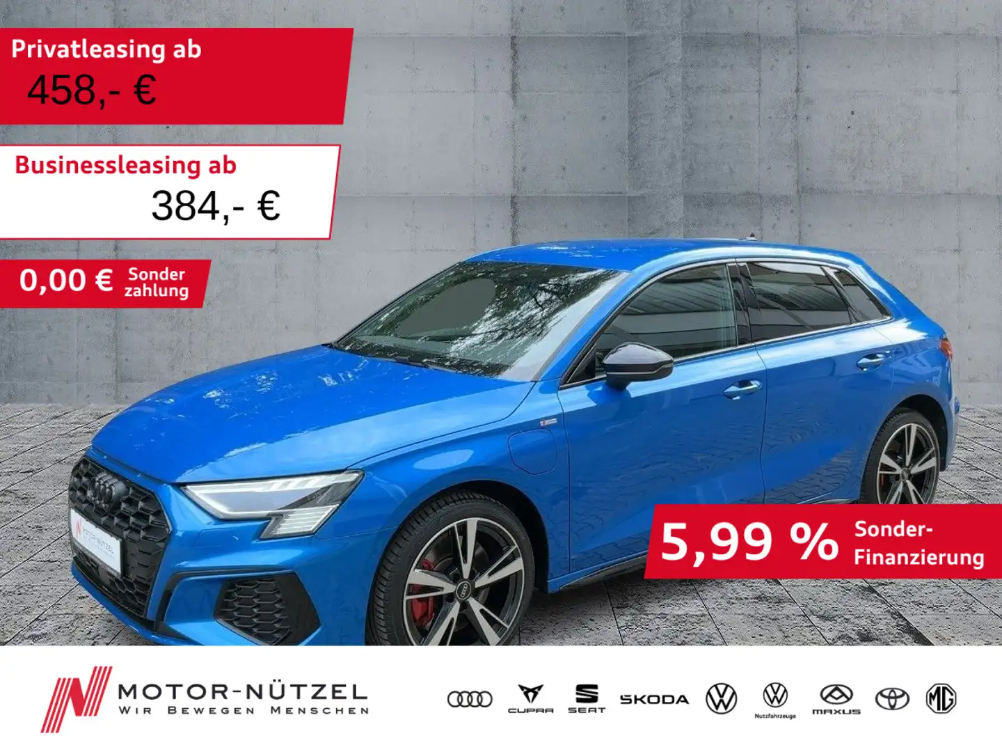 Audi A3 45 TFSI e 2x S-LINE MATRIX+NAVI+B&O Blau - 1