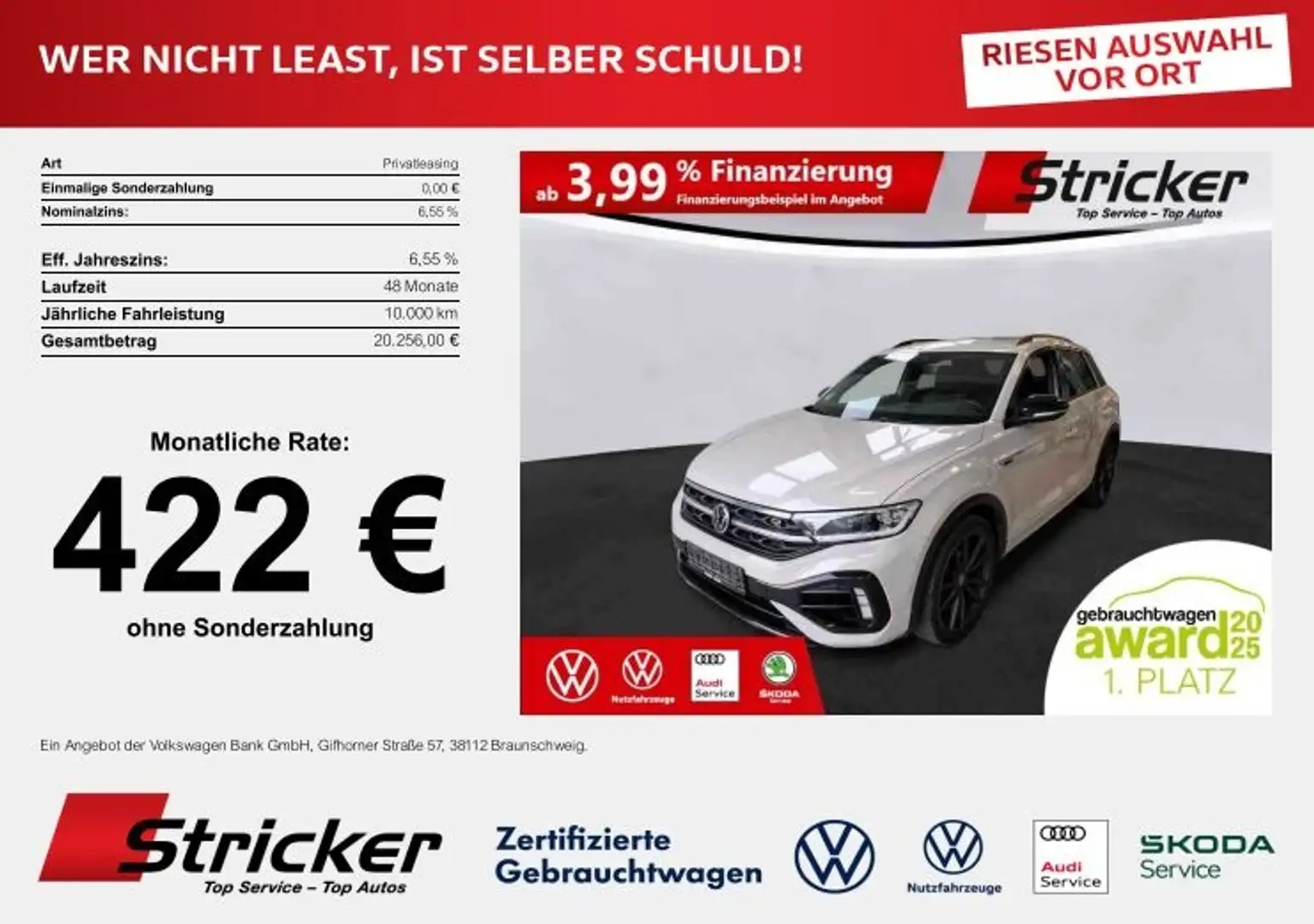 Volkswagen T-Roc R Black Style 2.0TSI  380,-ohne Anzahlung Akrapov Grau - 2
