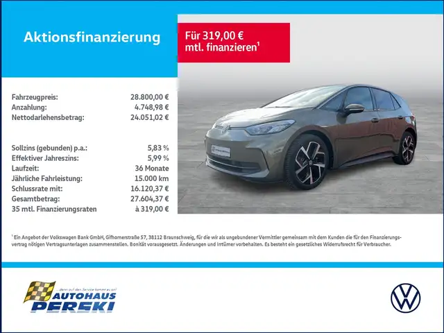 Volkswagen ID.3 Pro Move 150kW 1 Gang Automatik KLIMA, NAVI, KAME