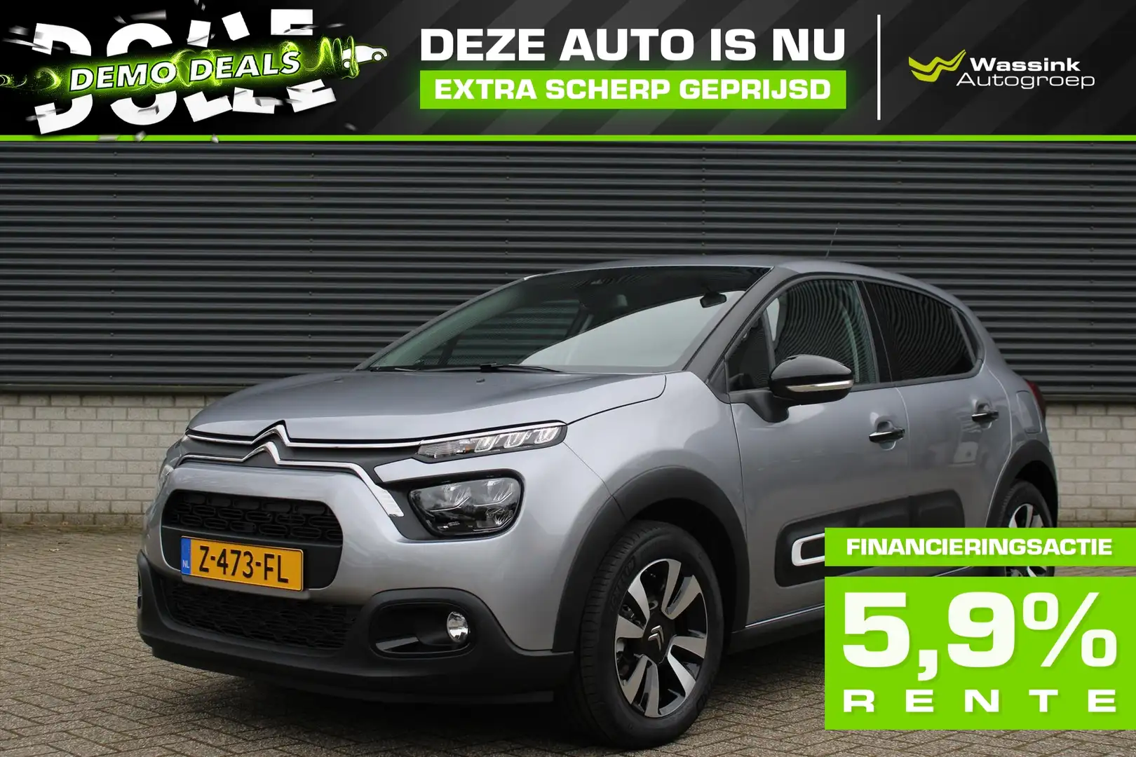 Citroen C3 DEMO DEAL Max 83 PK | Techno Nav Pakket | Camera | Grau - 1
