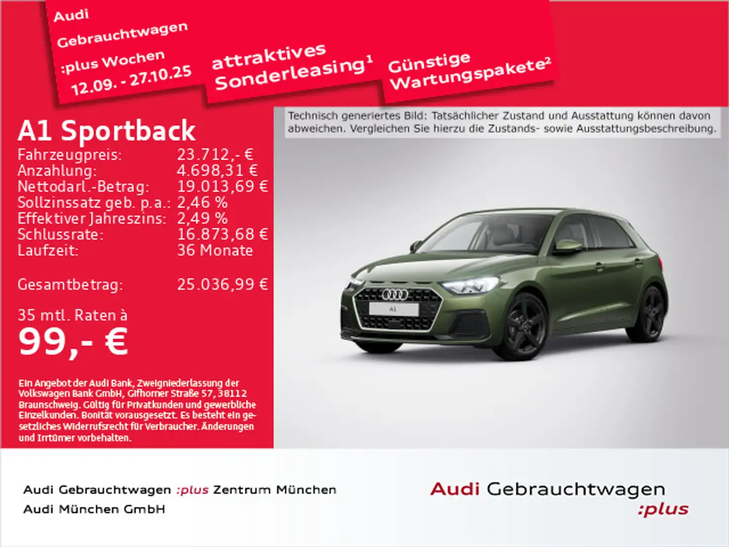 Audi A1 30 TFSI advanced LED/Navi+ Grün - 1
