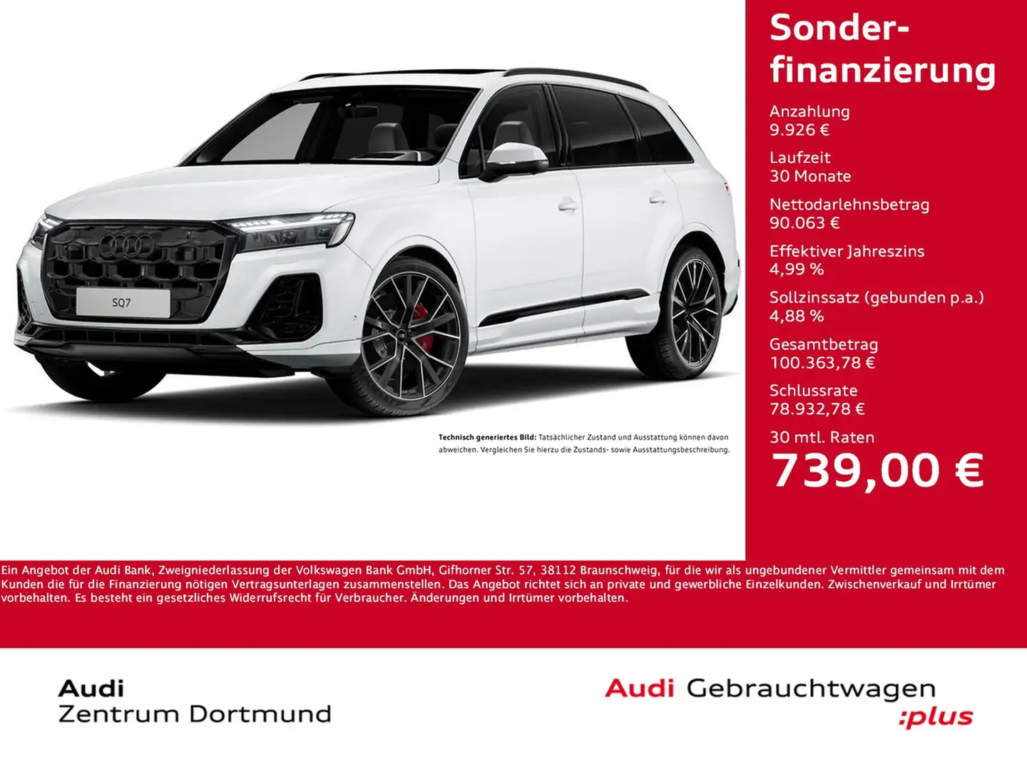 Audi SQ7 quattro BLACKPAK PANO AHK 360°CAM ACC LM22 Weiß - 1