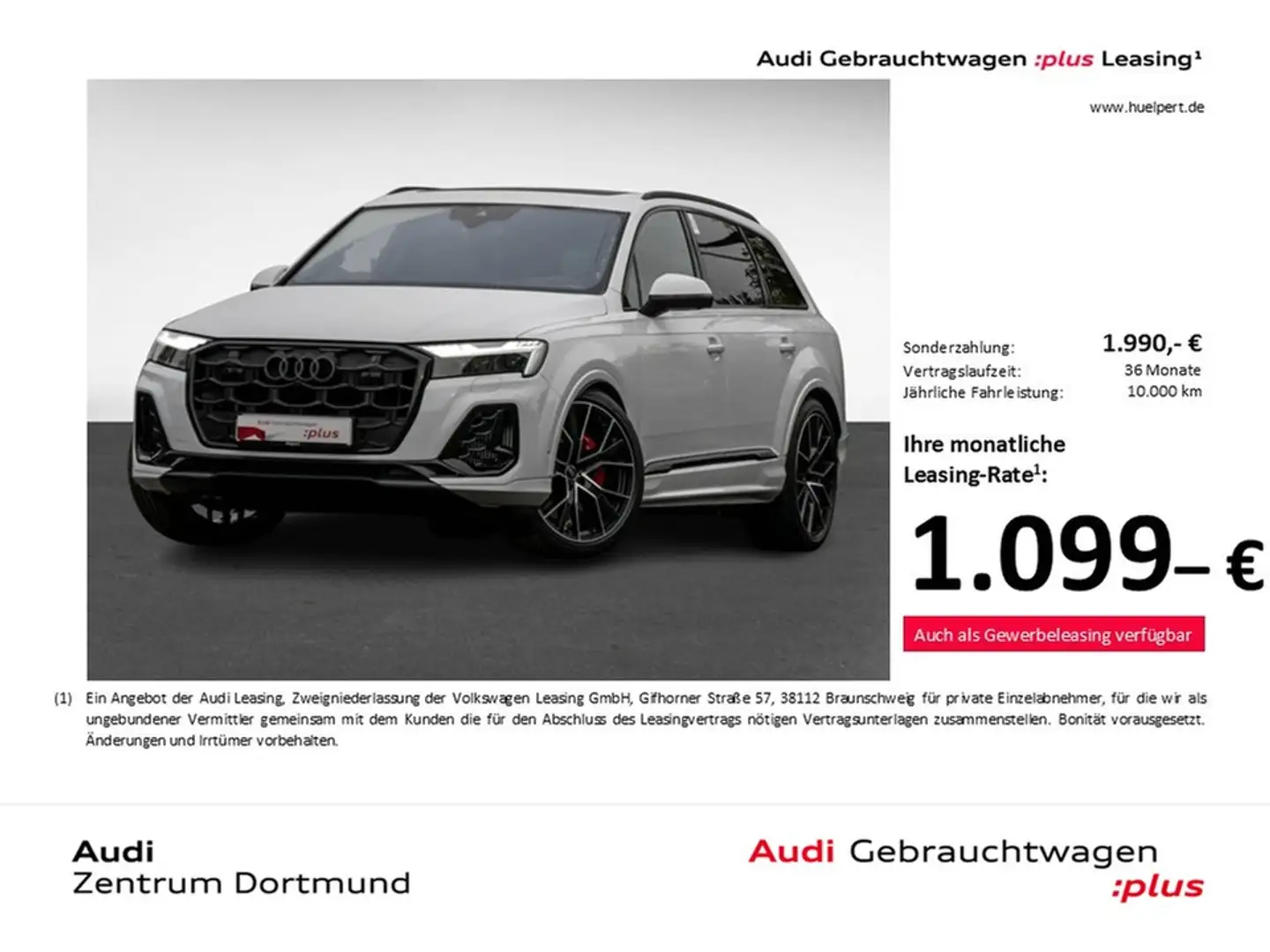 Audi SQ7 quattro BLACKPAK PANO AHK 360°CAM ACC LM22 Weiß - 1