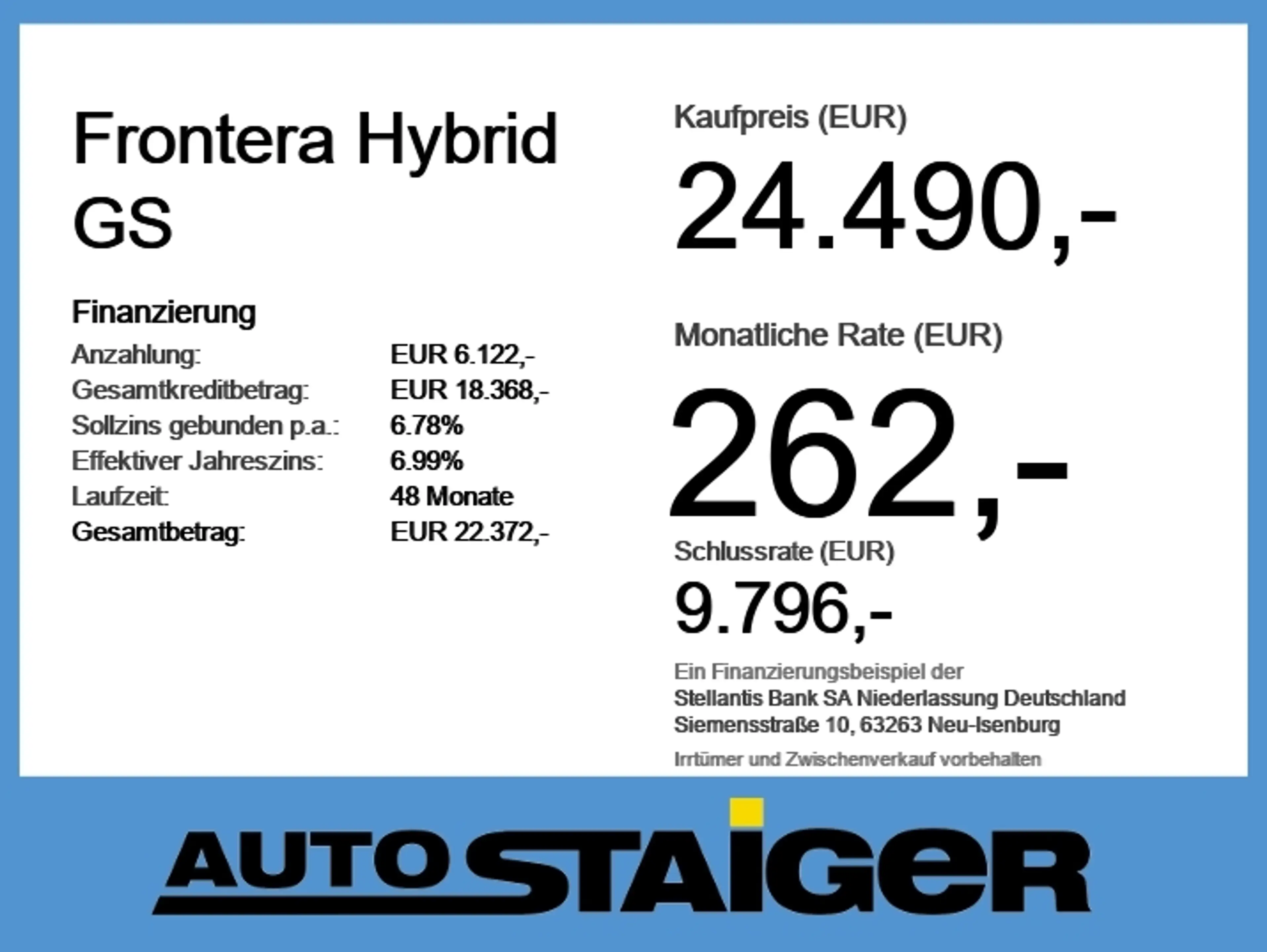 Opel Frontera Hybrid GS SHZ+LED+7 Sitzer+PDC+Carplay — photo 6