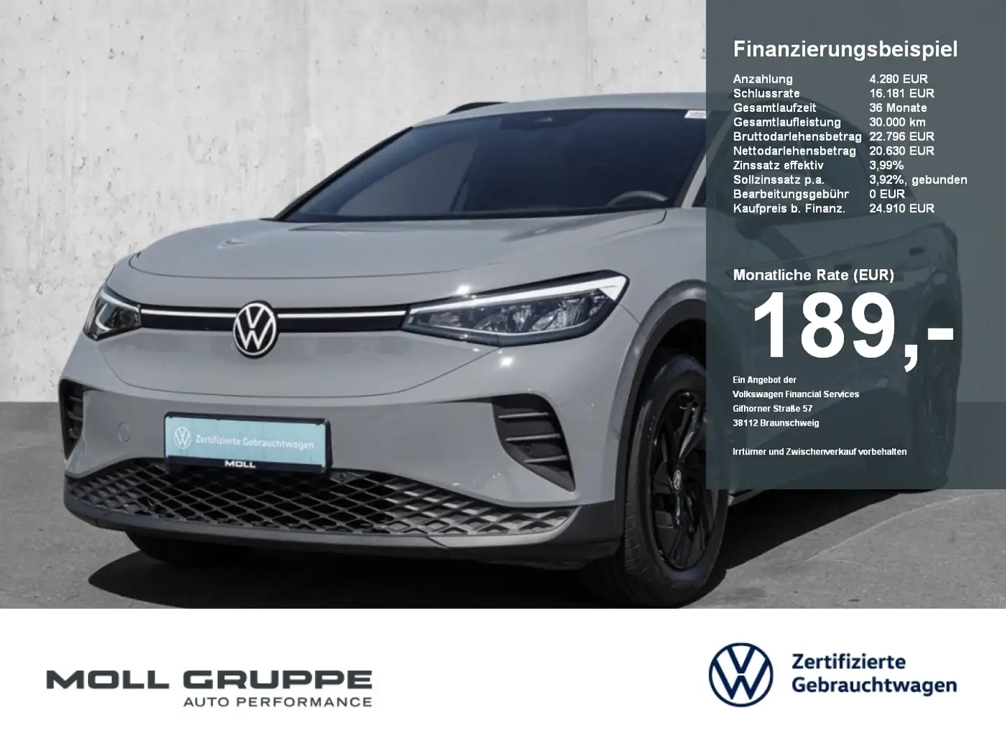Volkswagen ID.4 Pure NAVI LED PDC SPURH KLIMAA SOUNDSYS Grey - 1