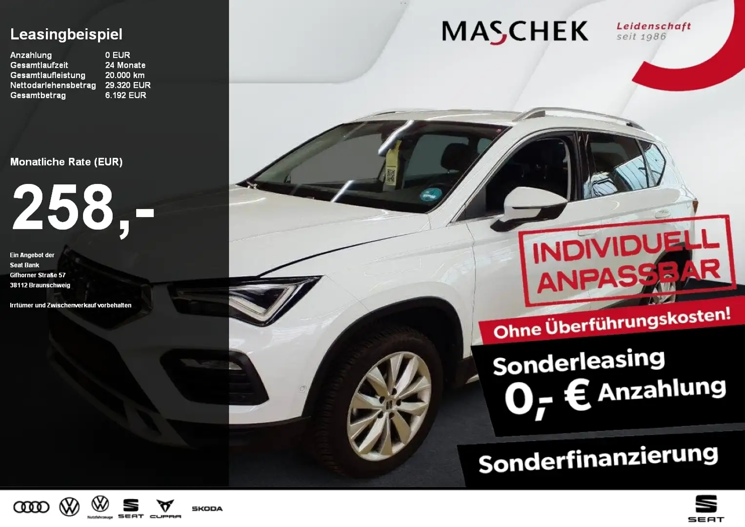 SEAT Ateca X-Perience 1.5 TSI DSG AHK Navi RearView Sitzh. AC Weiß - 1
