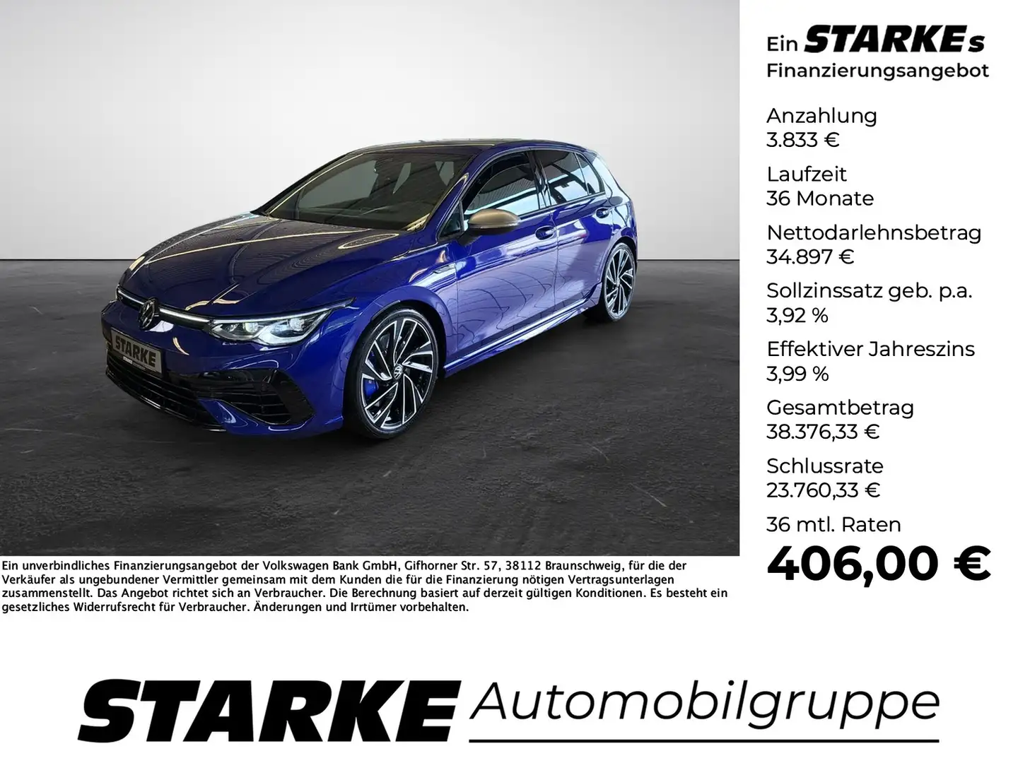 Volkswagen Golf R 2.0 TSI DSG 4M Matrix Akrapovic DCC Blau - 1