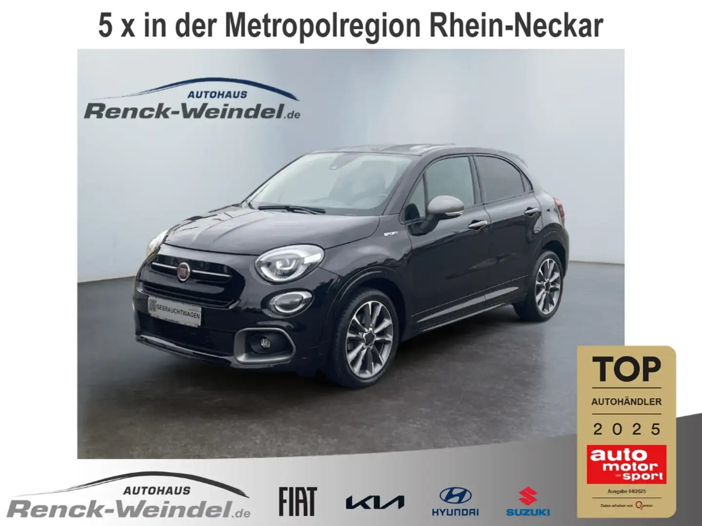 Fiat 500X Sport 1.3 LED Navi Klimaautom PDCv+h Rückfahrkam. Negro - 1