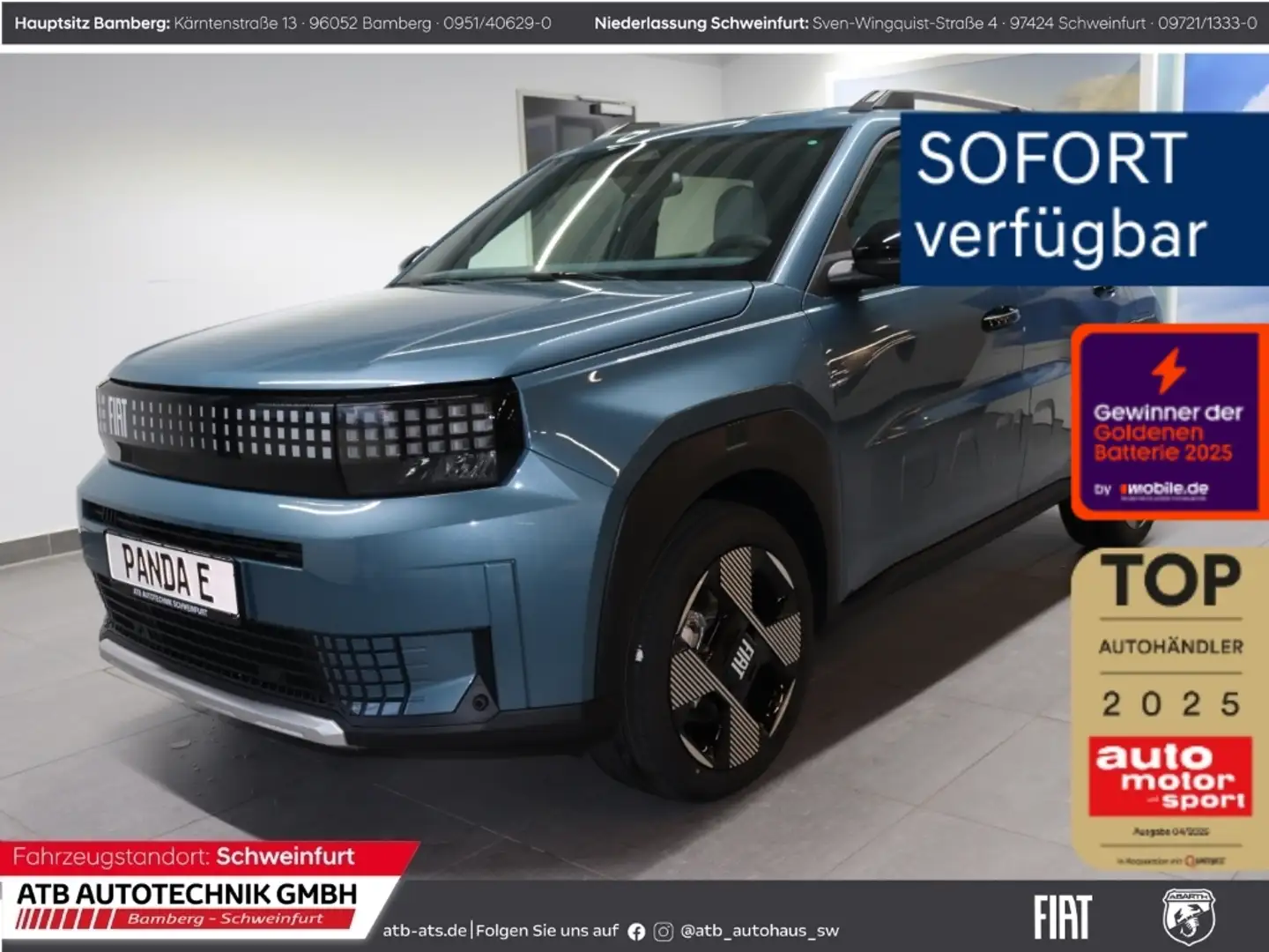 Fiat Grande Panda Elektro 44kWh Batterie La Prima Winterpaket Blu/Azzurro - 1