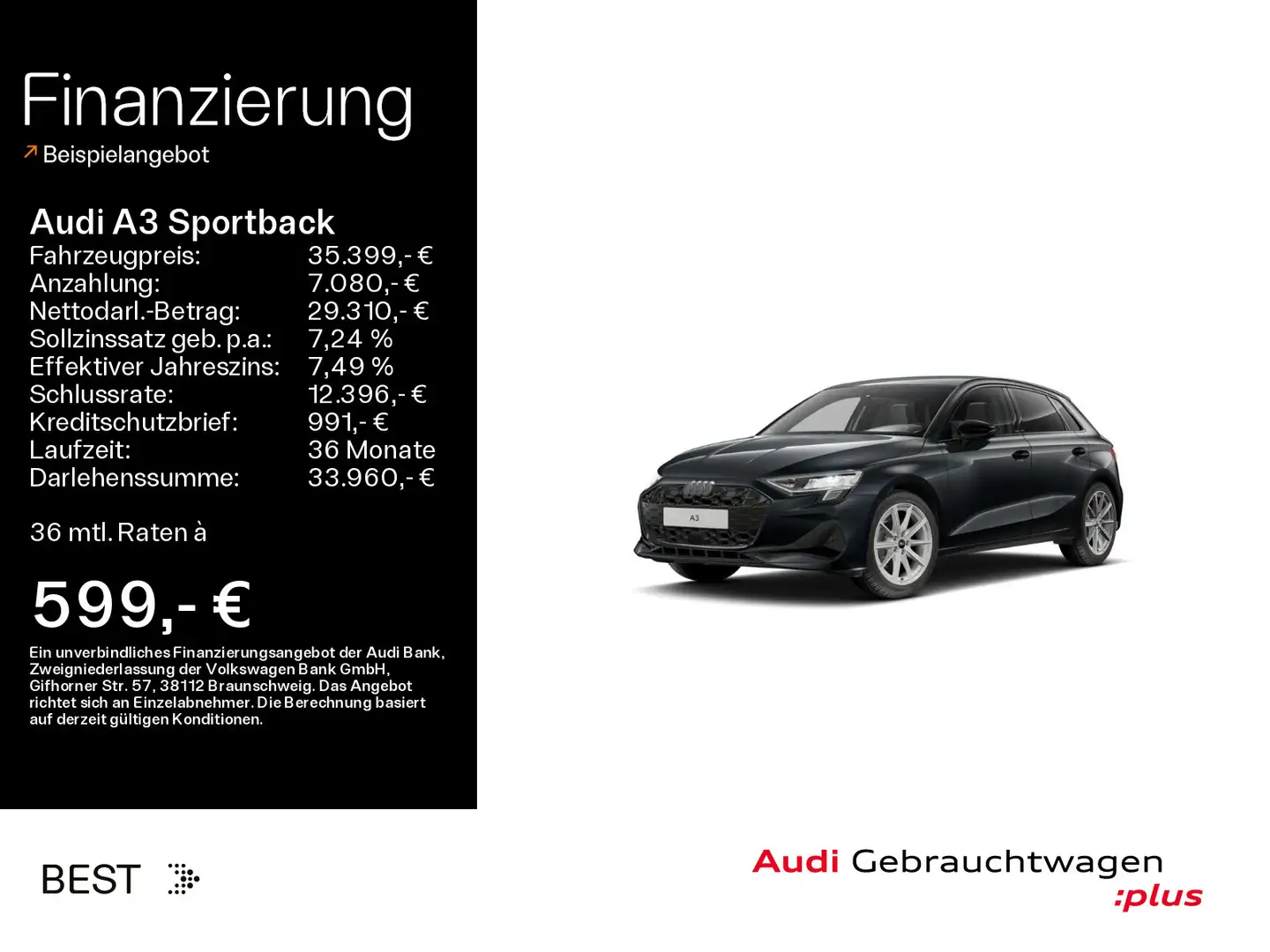 Audi A3 35 TFSI advanced*NAVI-PLUS*KAMERA*A Grau - 1