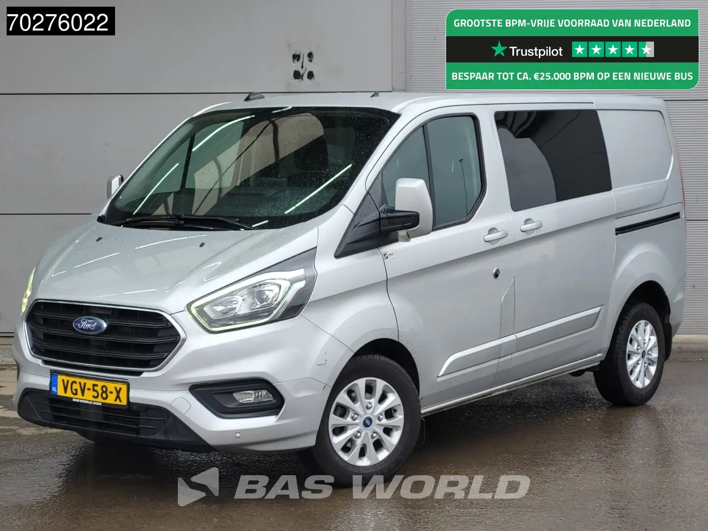 Ford Transit Custom 130PK Dubbel Cabine Automaat L1H1 LED Navi Trekhaa Zilver - 1