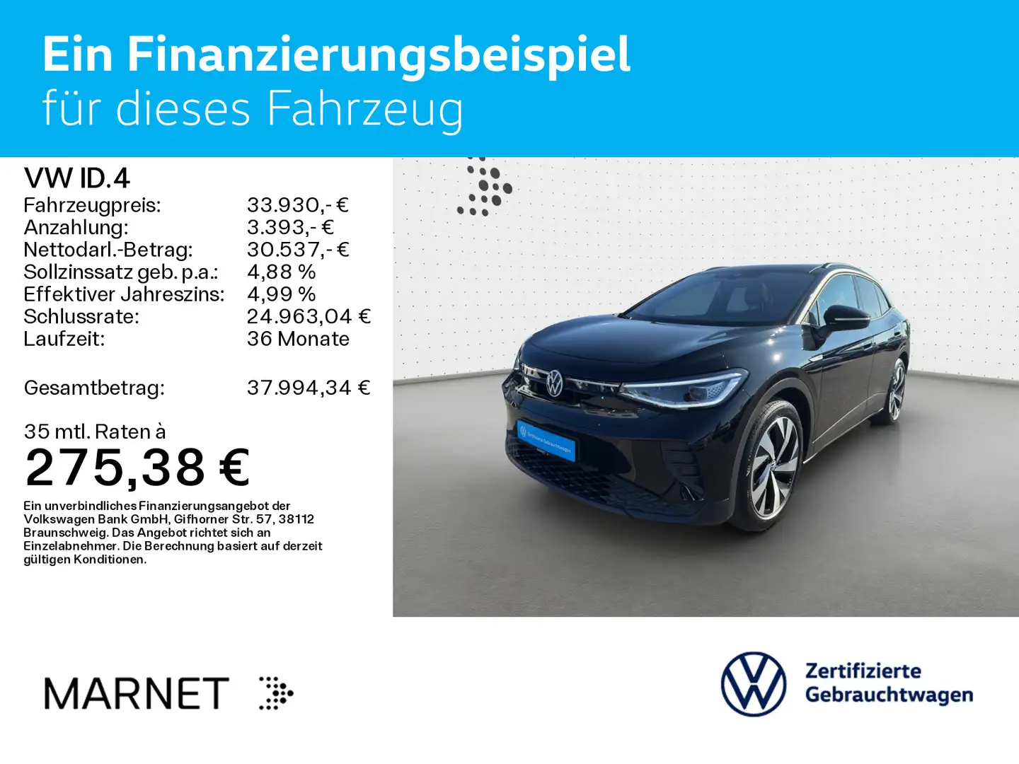 Volkswagen ID.4 Pro Performance* 82kWh* Navi*AHK*Wärmepumpe Zwart - 2
