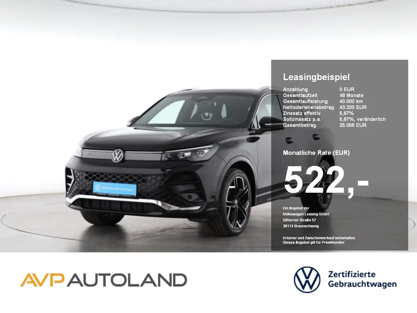 Volkswagen Tiguan 1.5 eTSI DSG R-Line | NAVI | AHK | PANO | Schwarz - 1