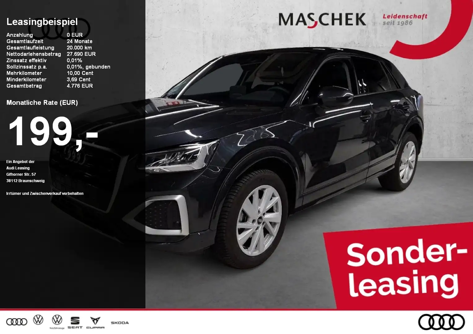 Audi Q2 Advanced 30 TFSI AHK Sitzh GRA VC+ FLA SpurH Grijs - 1