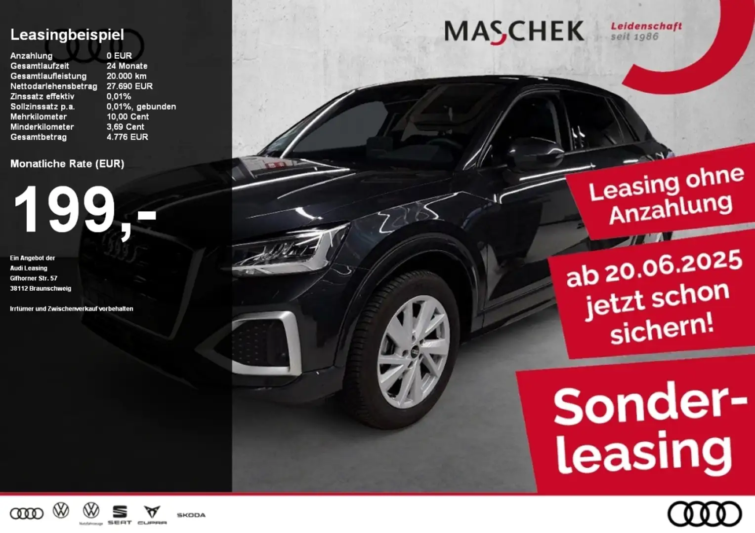 Audi Q2 Advanced 30 TFSI AHK Sitzh GRA VC+ FLA SpurH Grau - 1