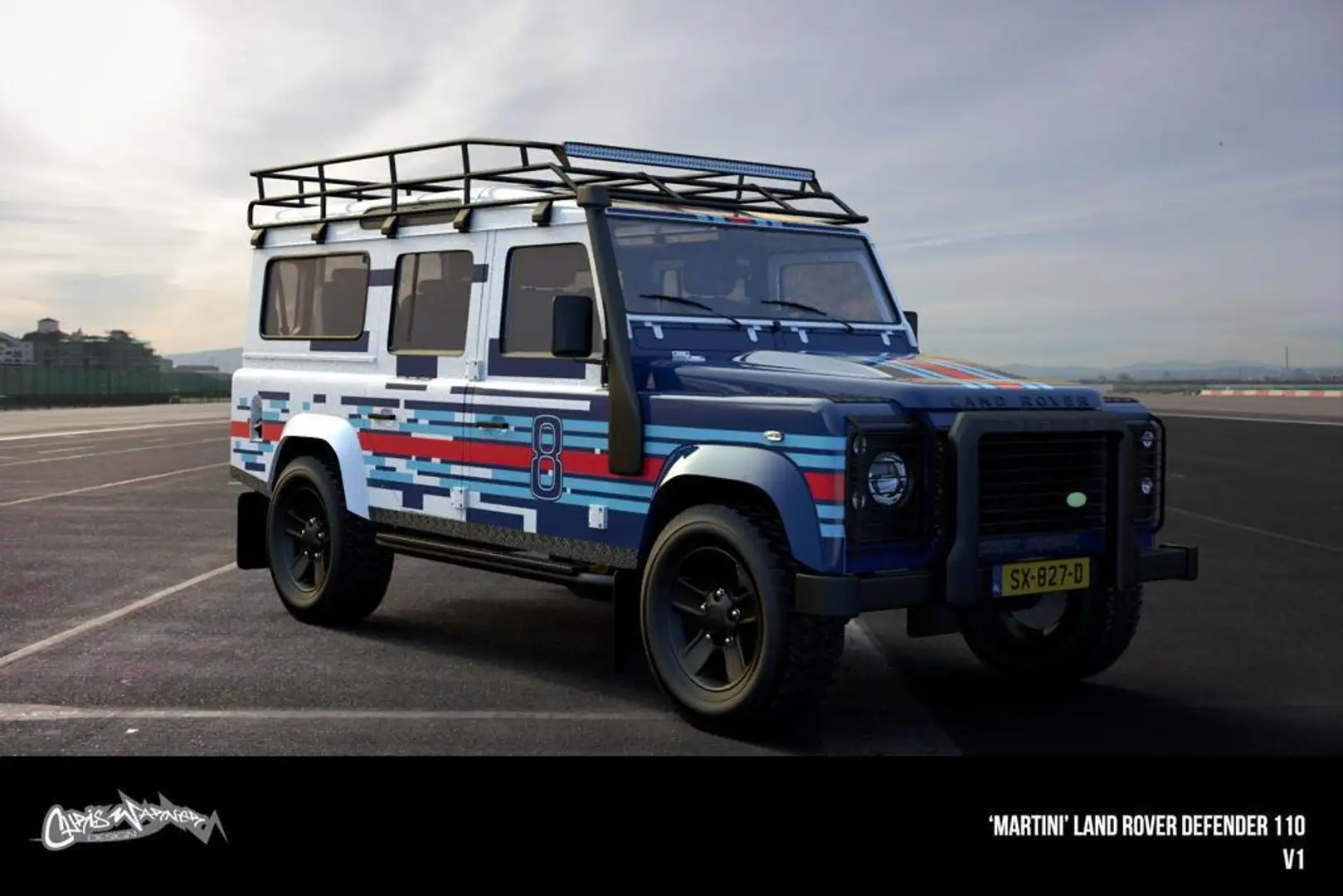 Land Rover Defender 110 Tophat - V8 LS3 - Martini Racing Livery White - 2