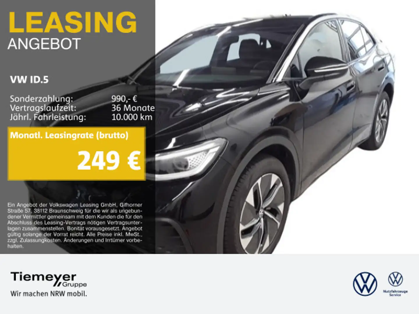 Volkswagen ID.5 PURE LM19 WÄRMEPUMPE NAVI AHK Schwarz - 1