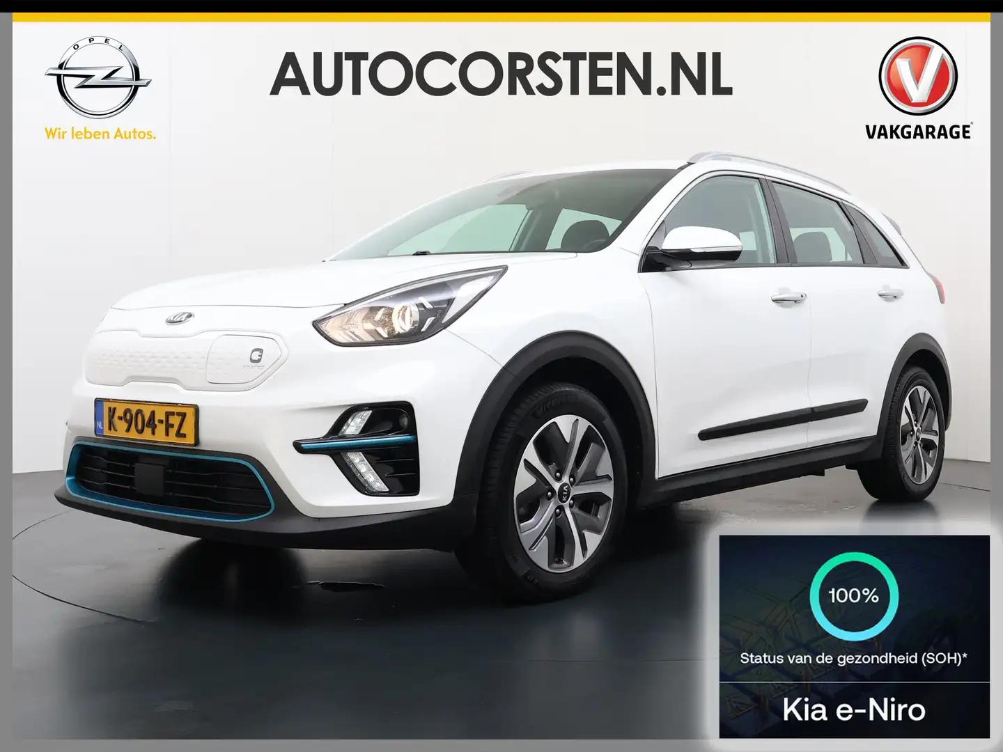 Kia e-Niro EV 64kWh SOH 100% W-pomp Navi Adaptive-Cruise Came Biały - 1