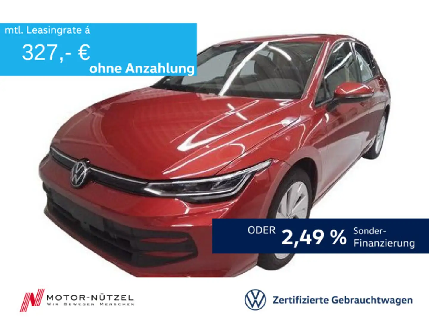 Volkswagen Golf VIII 2.0 TDI DSG LIFE 5JG+LED+NAVI+AHK+ACC Rot - 1