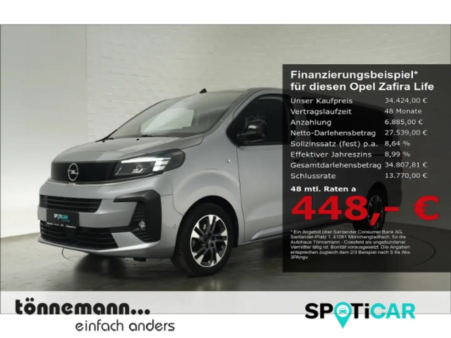 Opel Zafira Life FACELIFT EDITION XL CDTI AT 9-SITZER+NAVI+SITZHEIZ Grau - 1