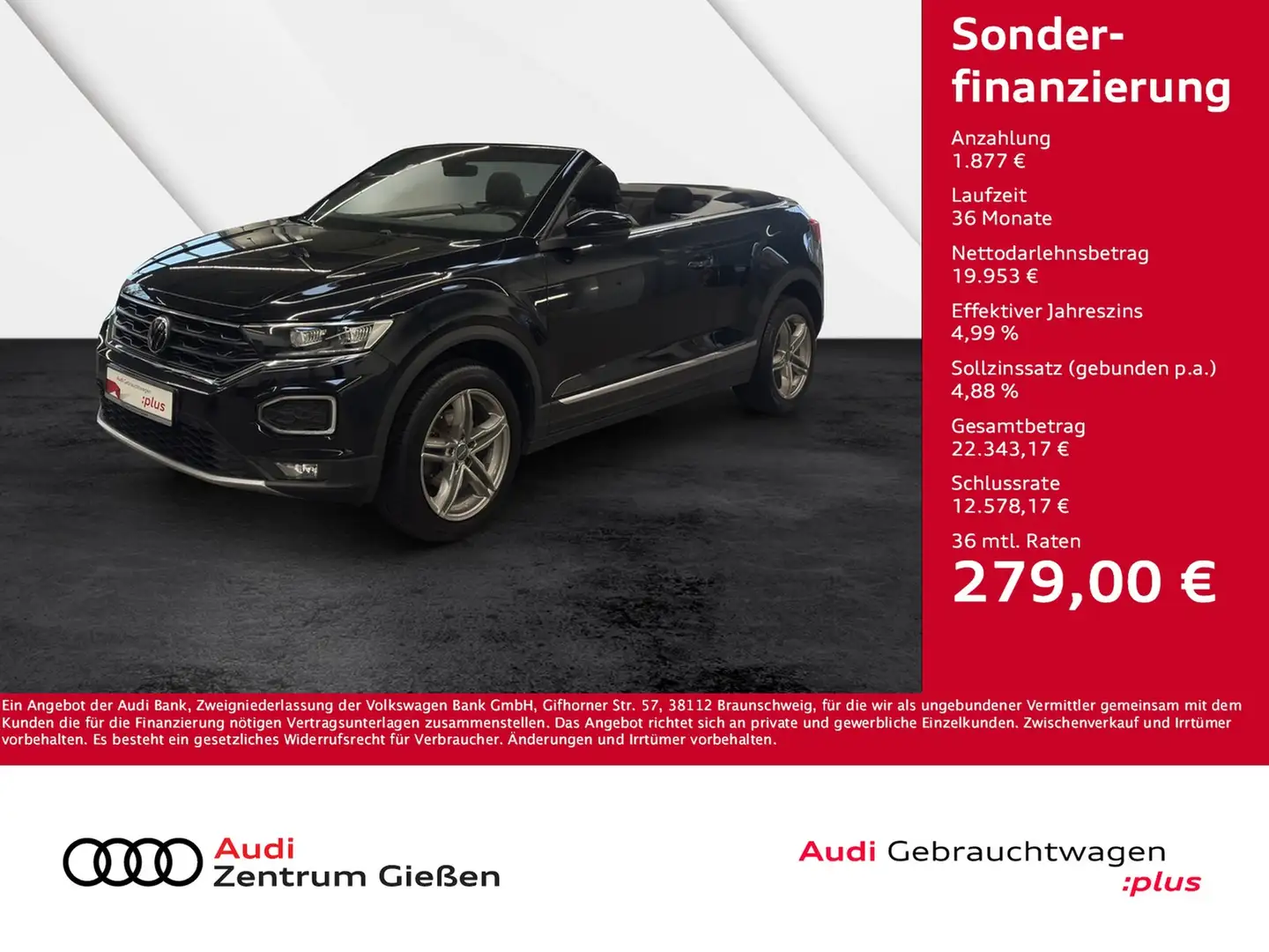 Volkswagen T-Roc Cabrio 1.5 TSI DSG Style Herbst-Spezial Kamera ... Schwarz - 1