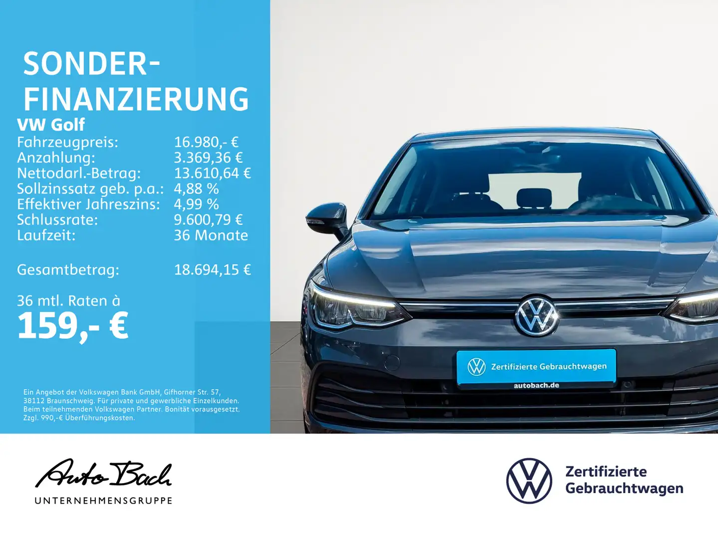 Volkswagen Golf 1.0 TSI Life Navi LED Standhzg Digital Cock Gris - 2