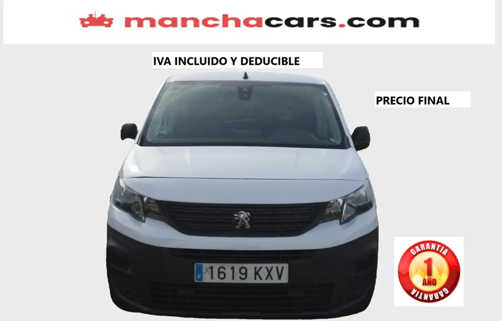 Peugeot Partner 1.5BlueHDI Pro Standard 600kg 75 Wit - 1