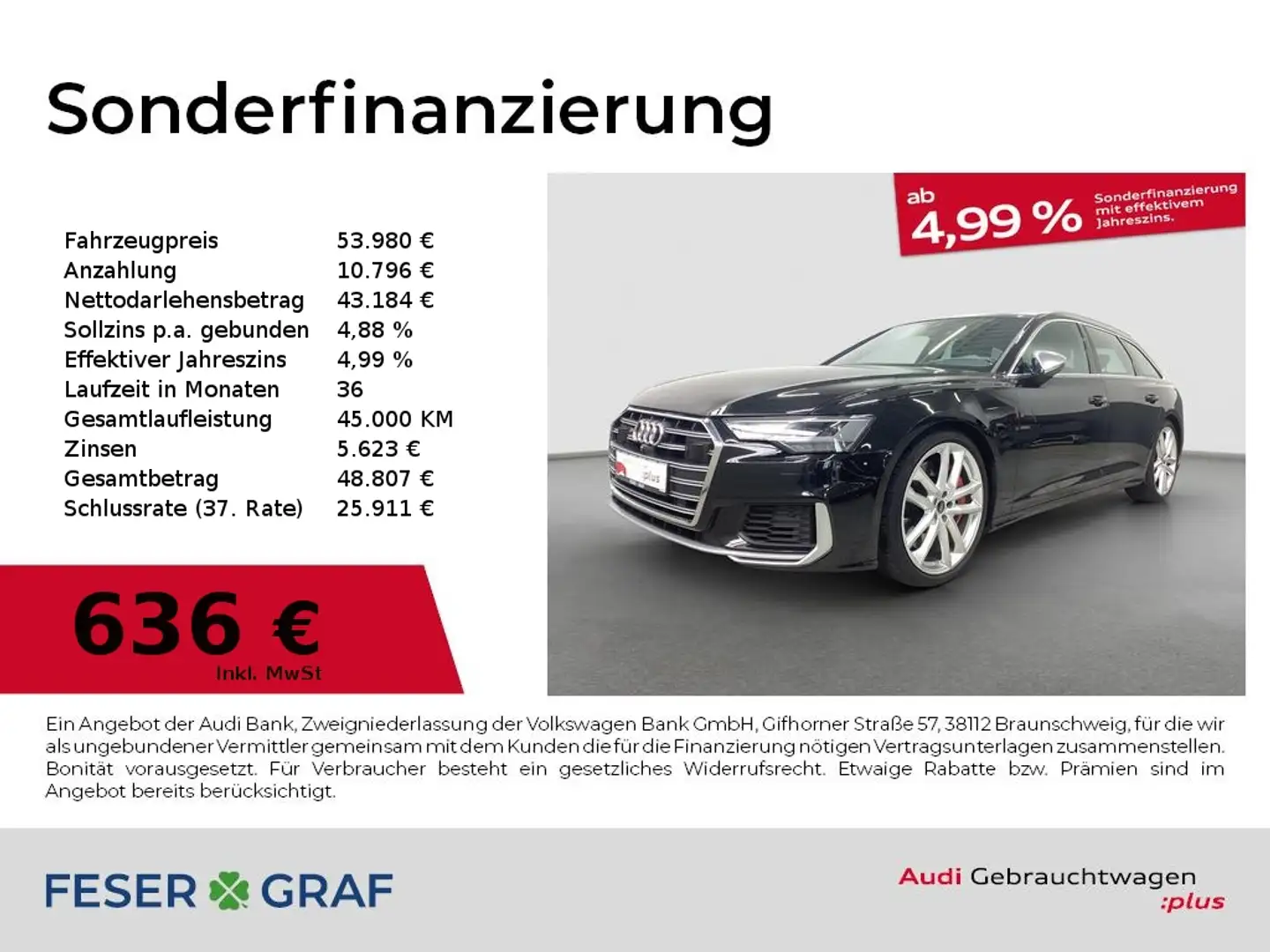 Audi S6 Avant TDI Pano AHK 360° B&O Stdhz. ACC Schwarz - 1