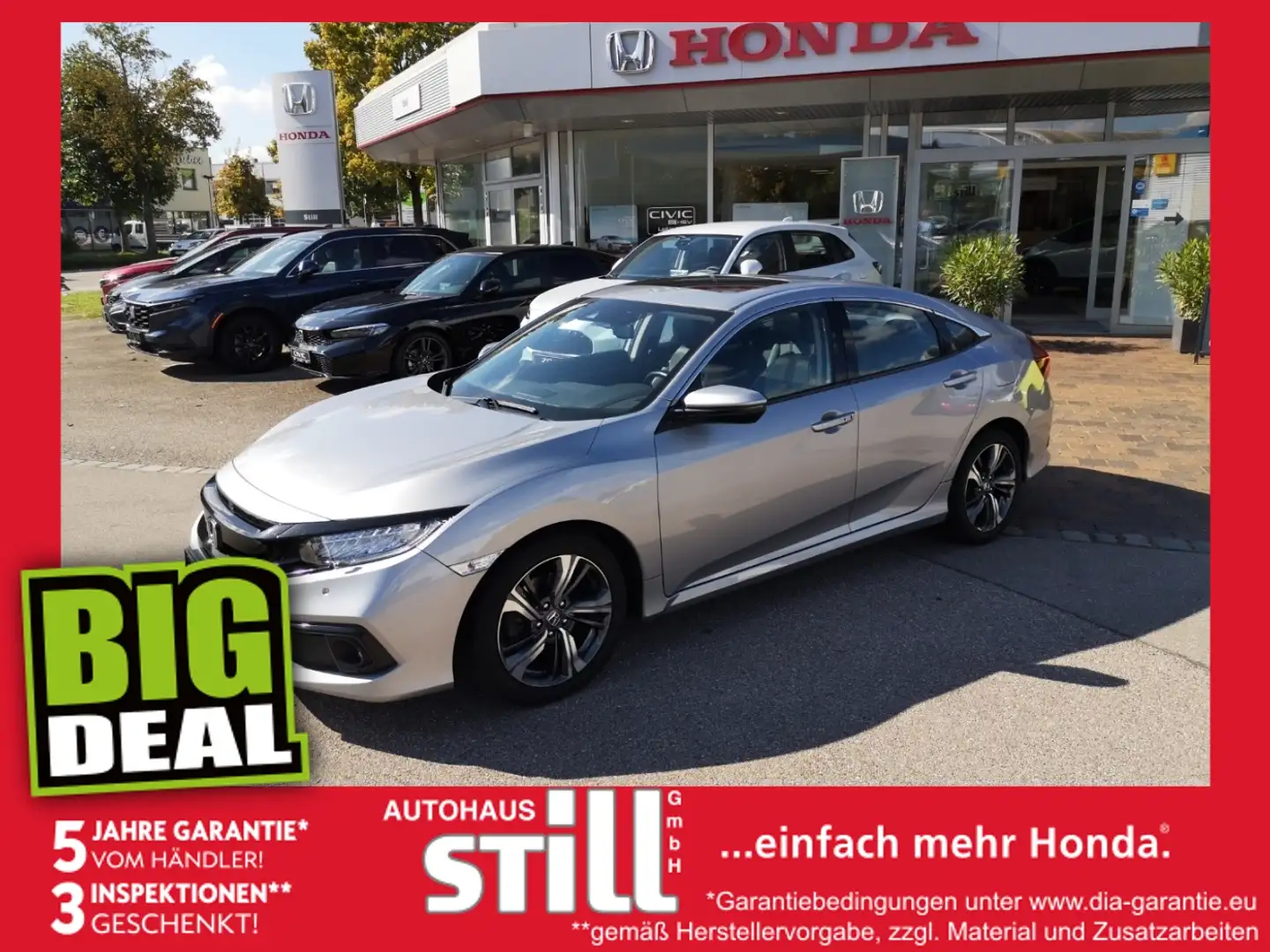 Honda Civic 1.5 Executive Autom. Leder* LED+Navi+SD+SHZ Silber - 1