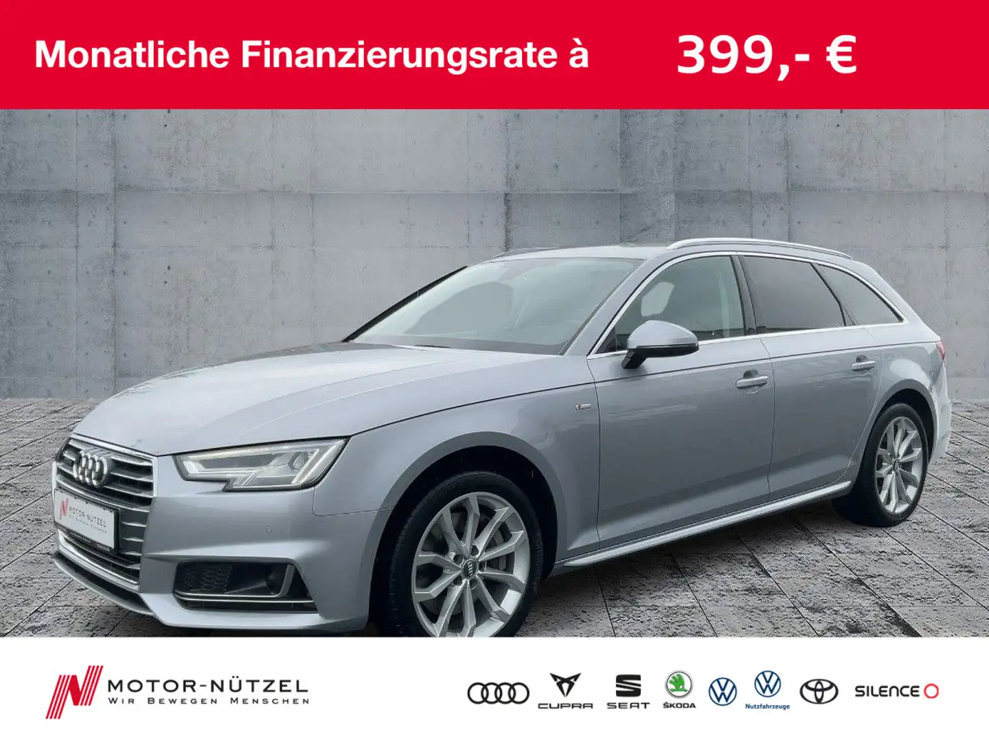 Audi A4 2.0 TFSI QU S-TR S-LINE LED+NAV+ACC+AHK Silber - 1