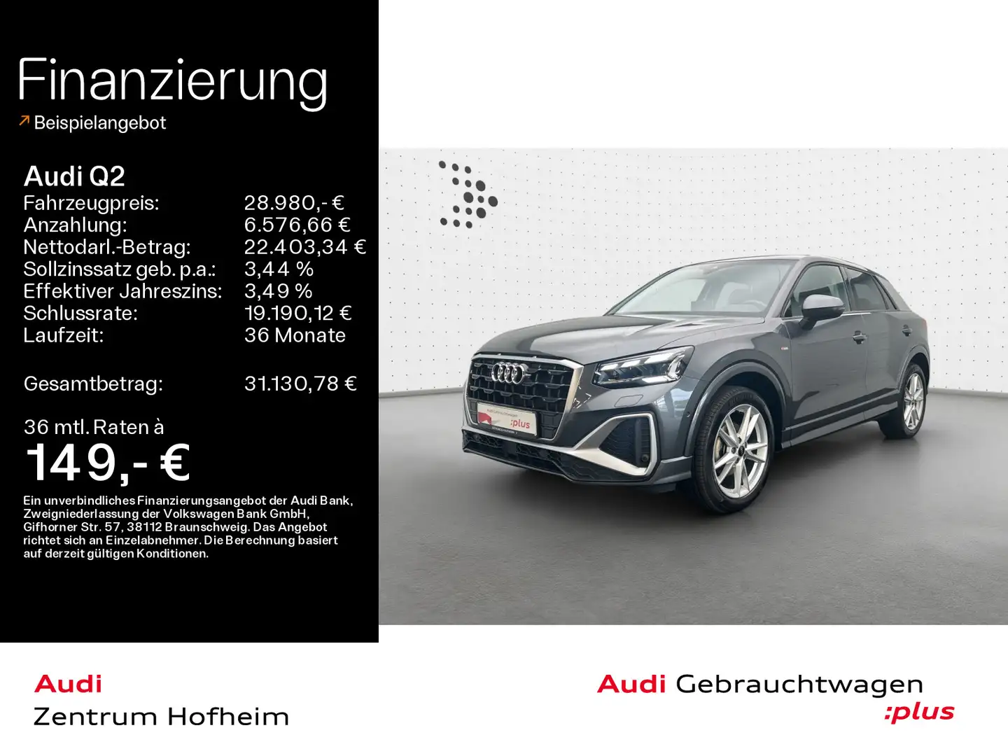 Audi Q2 30 TFSI S line*Standh*Matrix*Virtual*Navi+*Sp Grau - 1