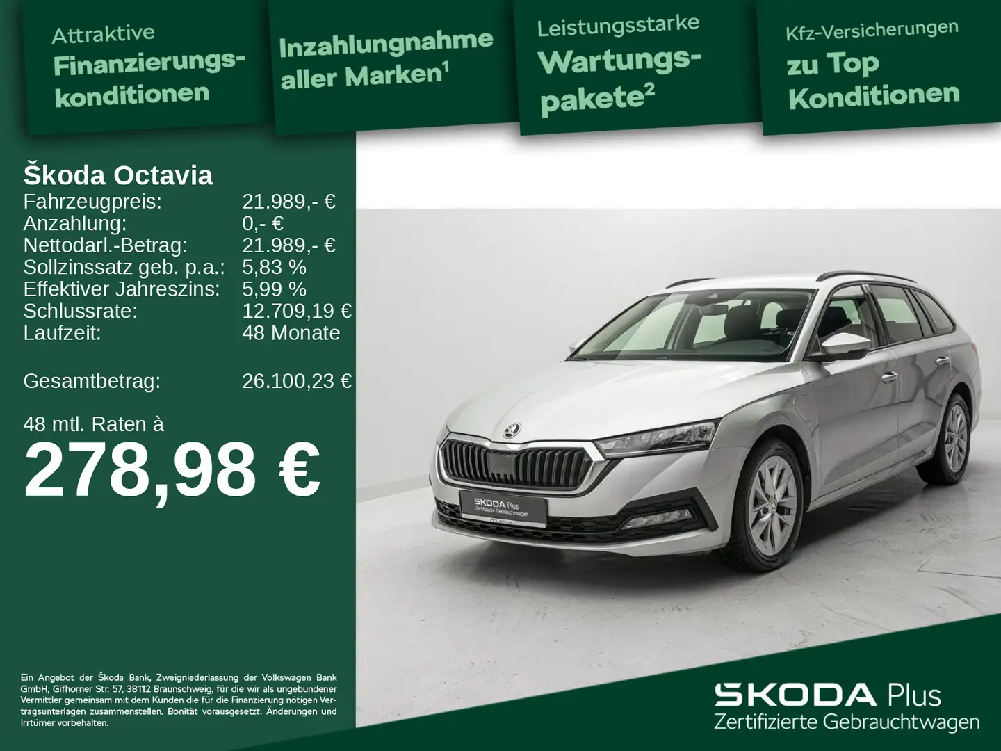 Skoda Octavia Combi 1.4 TSI iV Ambition*APP*NAV*LED* Silber - 1