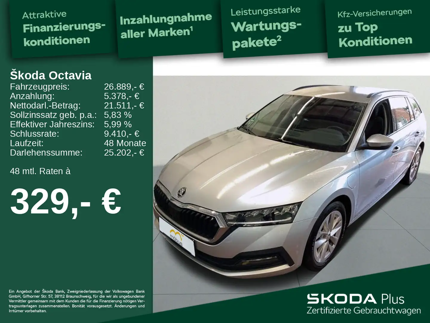 Skoda Octavia Combi 1.4 TSI iV Ambition*APP*NAV*LED* Silber - 1